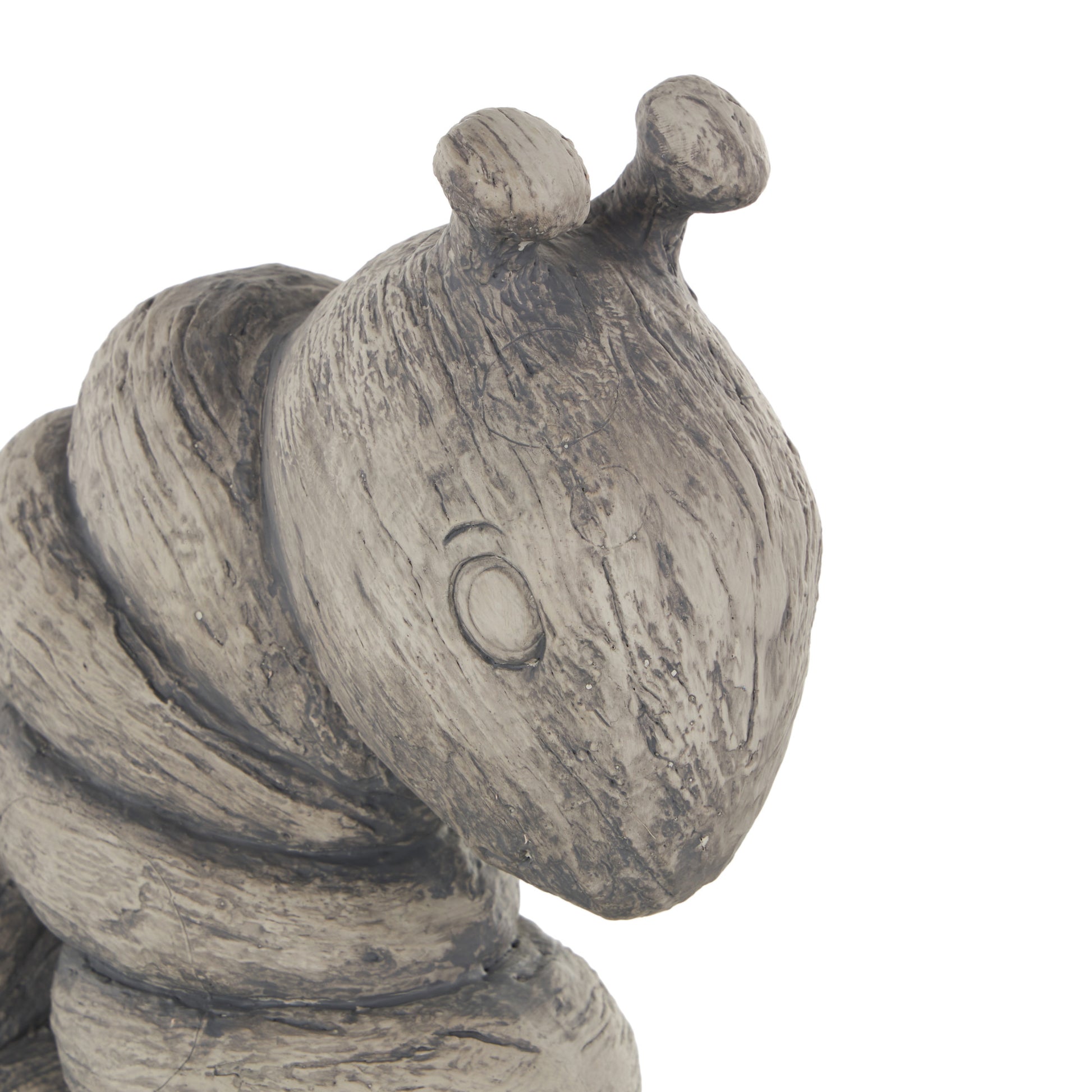 Worm Gray Polyresin Textured Decorative Sculpture