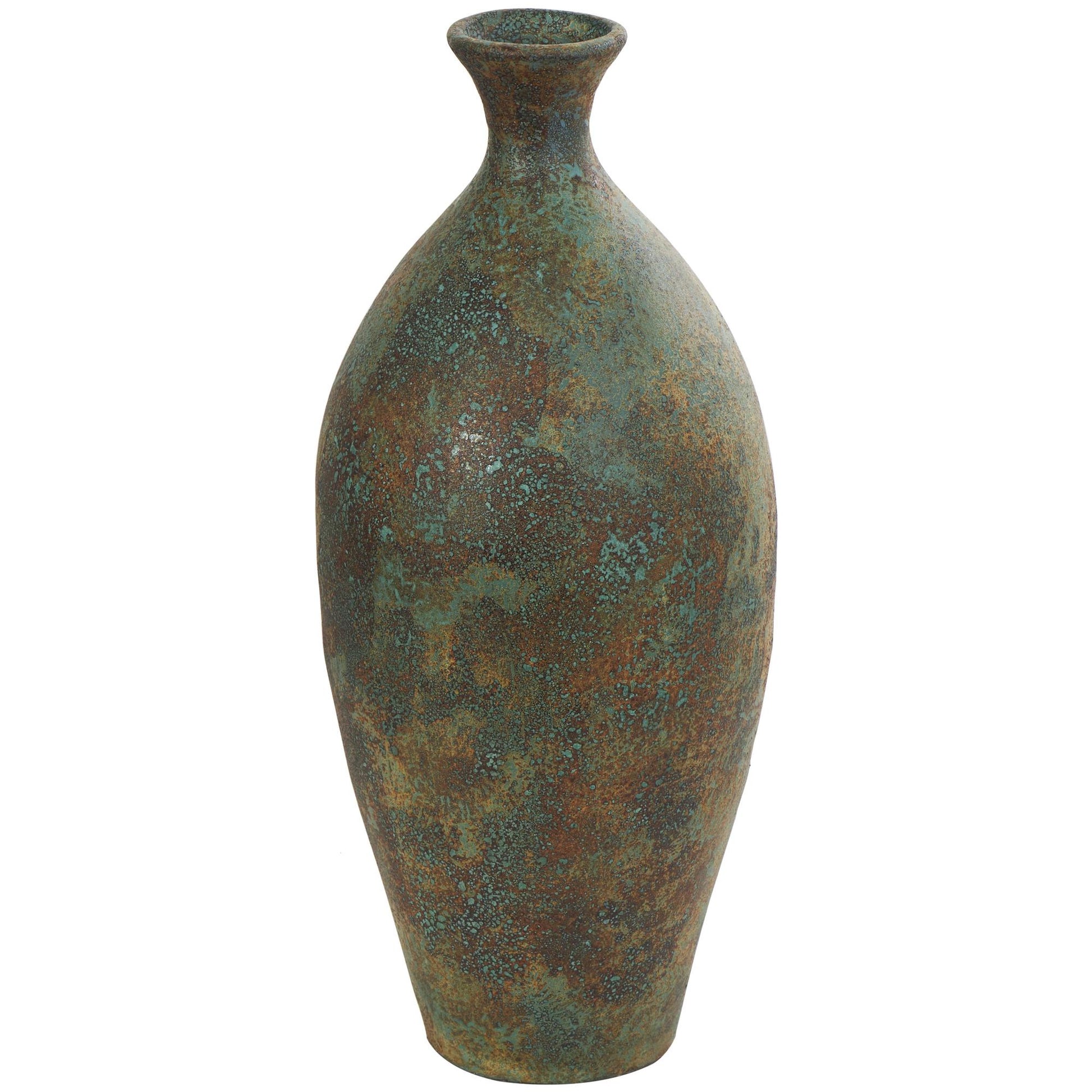 Green Ceramic Distressed Antique Style Decorative Vase