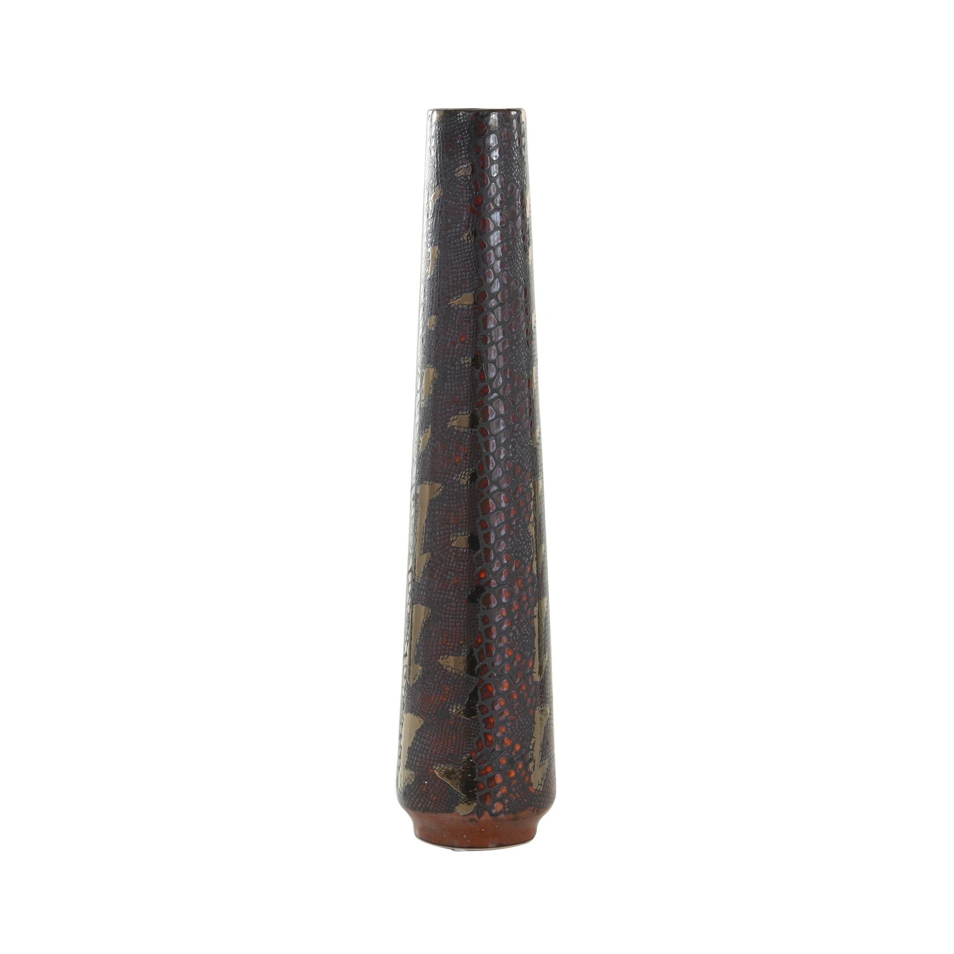 Multi Colored Ceramic Snakeskin Inspired Decorative Vase