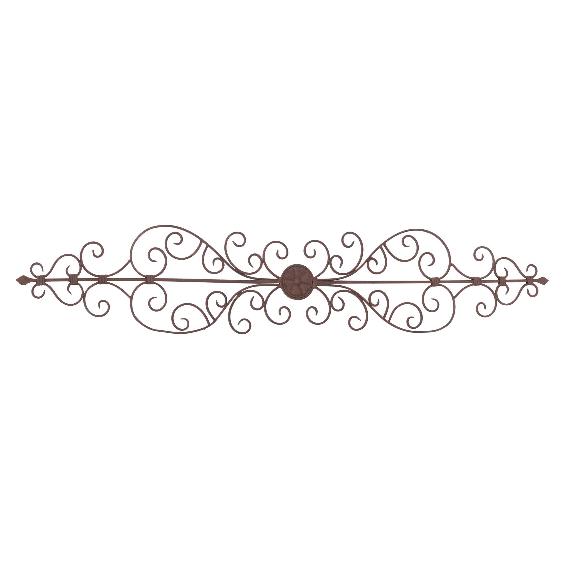 Scroll Brown Metal Long Slim Home Wall Decor