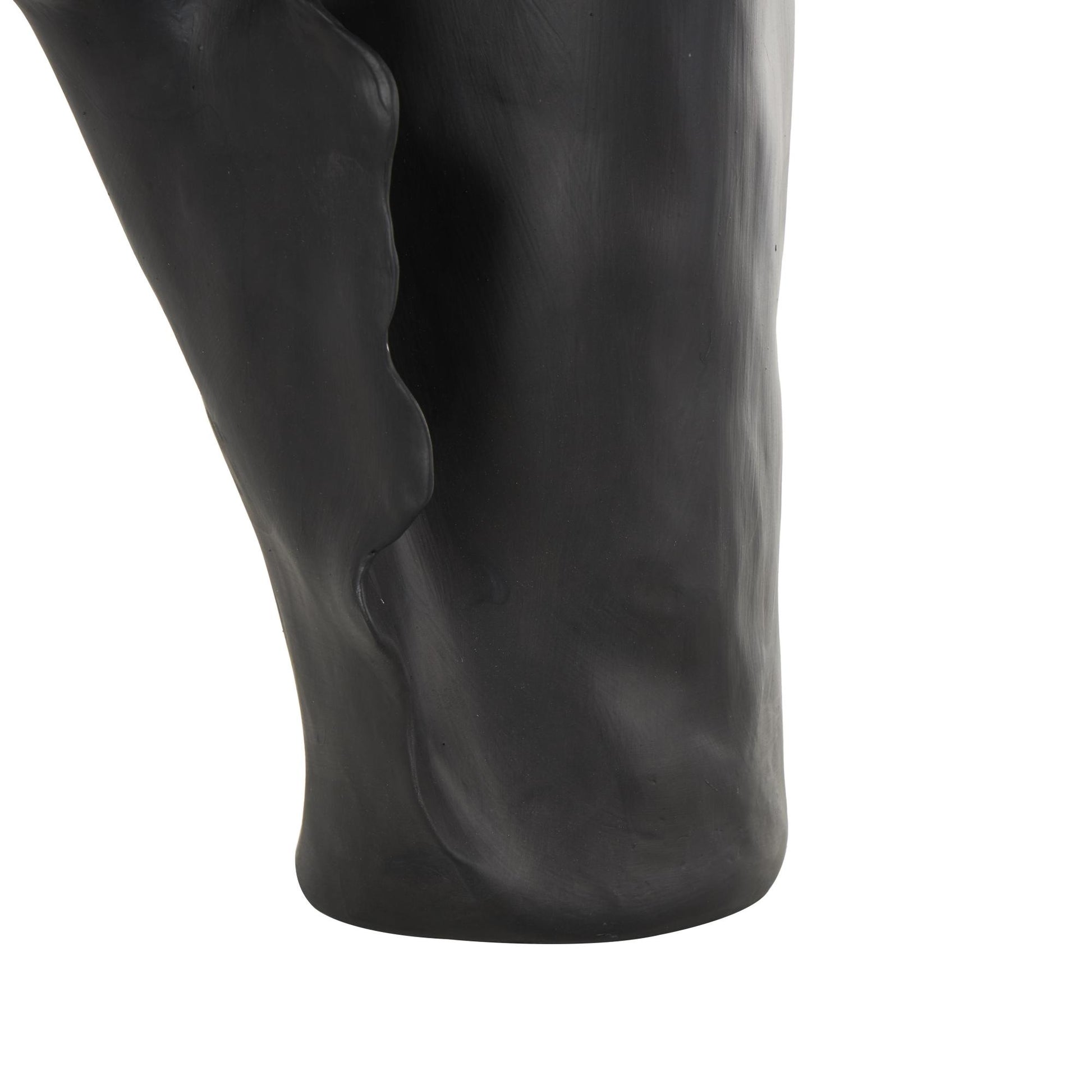 Abstract Ceramic Floral Inspired Decorative Vase with Wavy Folded Rim