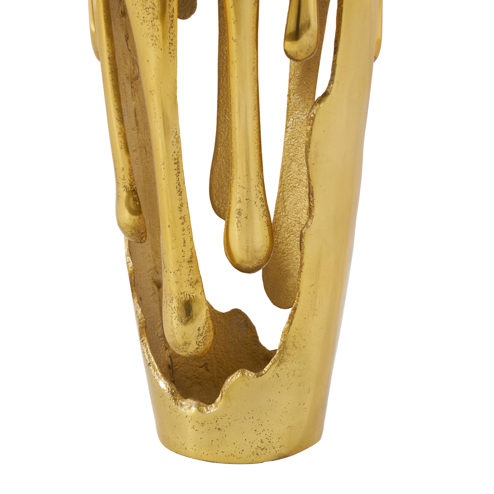 Abstract Aluminum Metal Drip Decorative Vase with Melting Designed Body