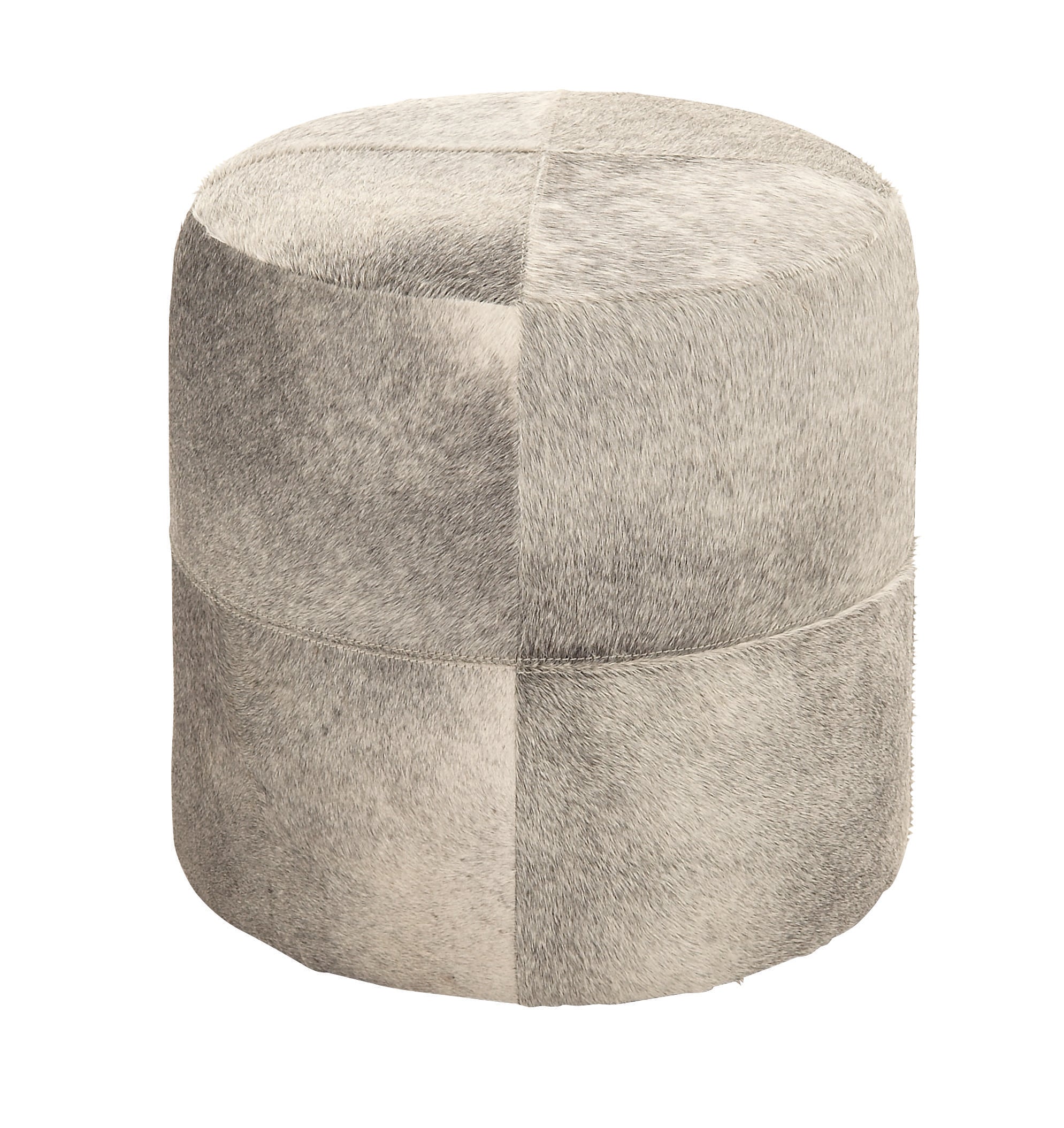 Leather Handmade Cowhide Living Room Stool with Patchwork Pattern
