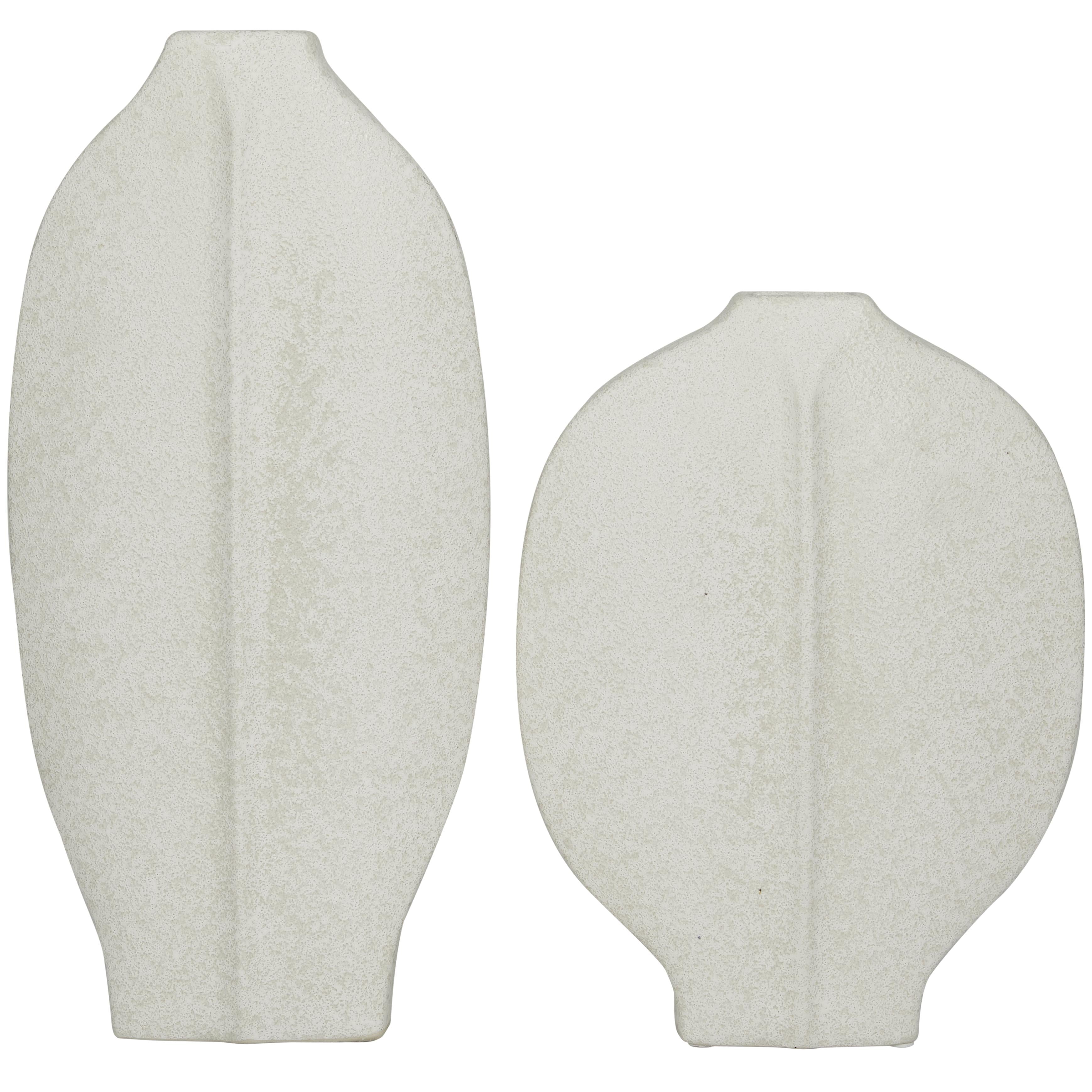 CosmoLiving by Cosmopolitan Set of 2 Abstract Ceramic Textured Decorative Vase
