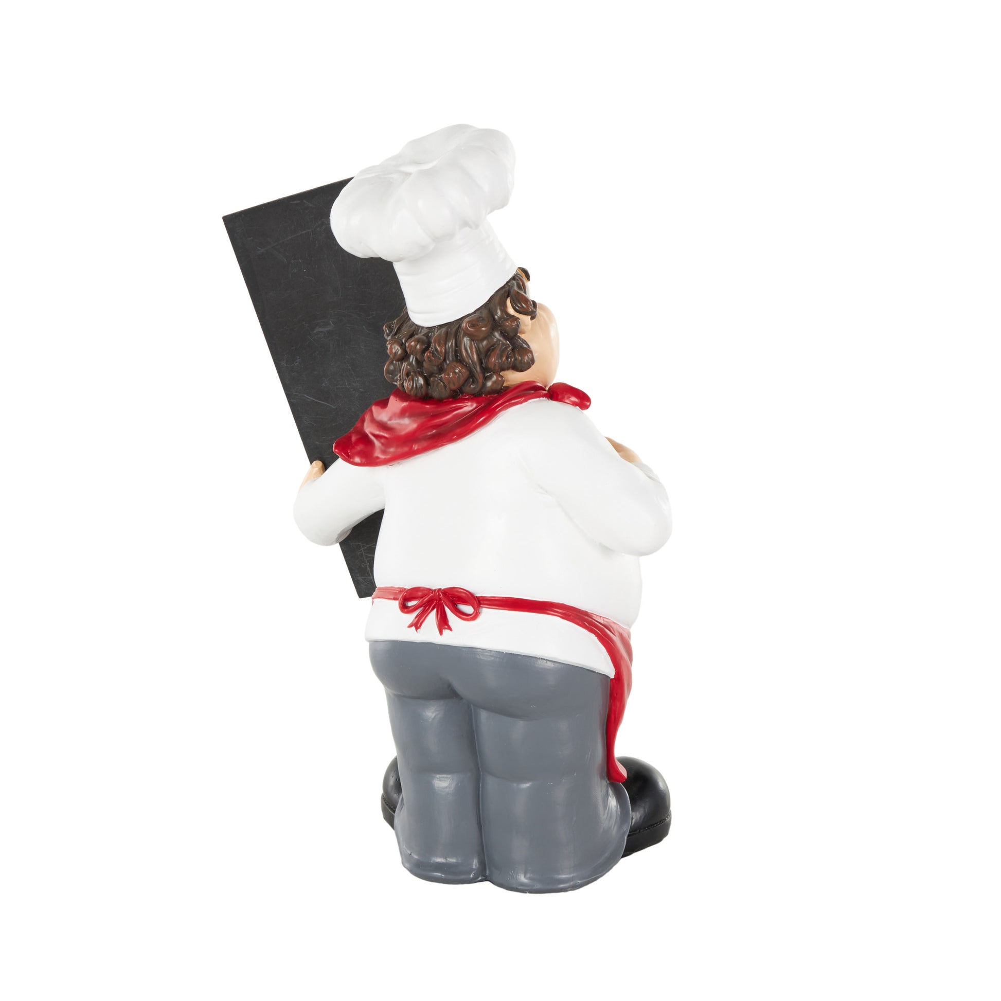 Chef White Polystone Kitchen Decorative Figurine Decorative Sculpture with Chalkboard
