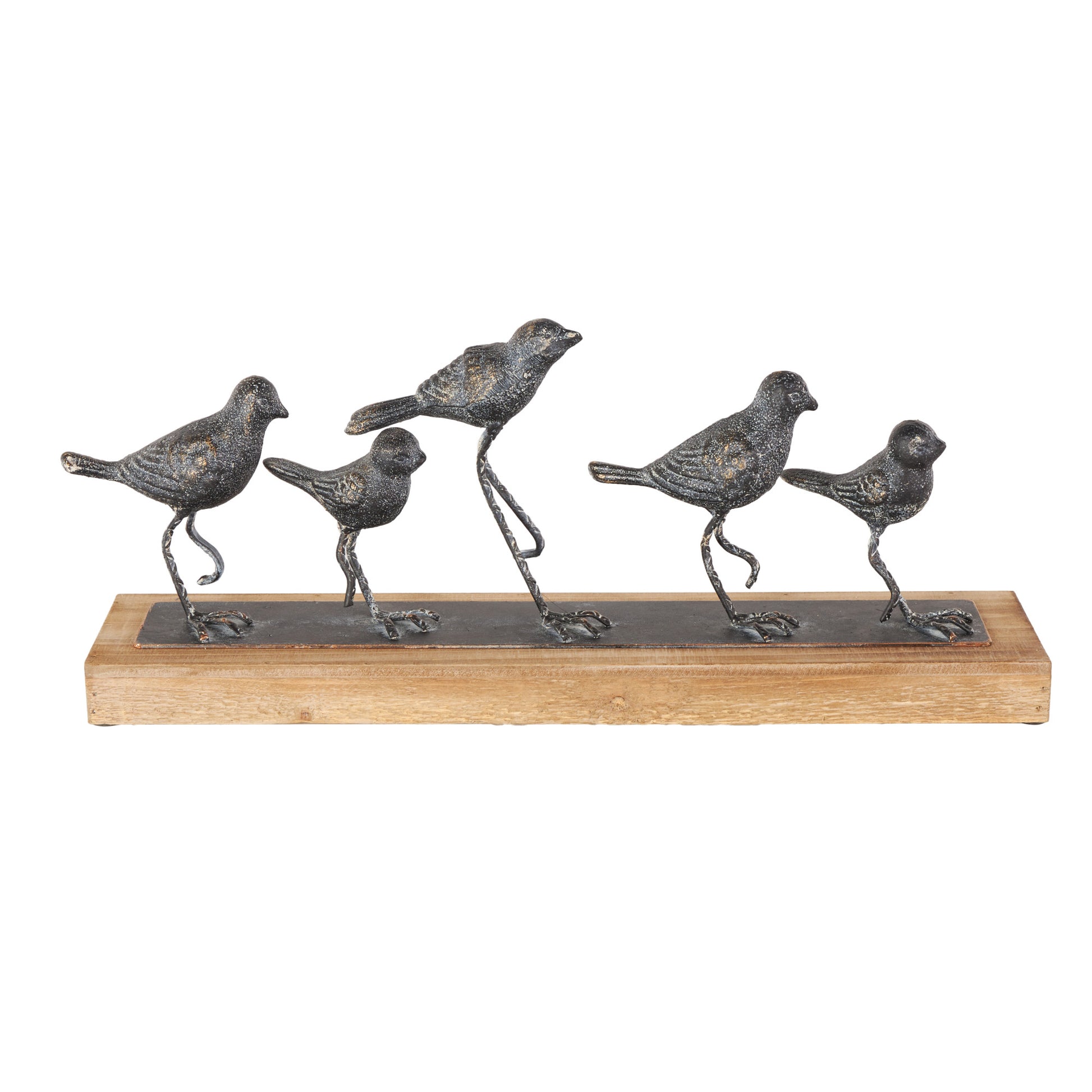 Bird Gray Metal Decorative Sculpture