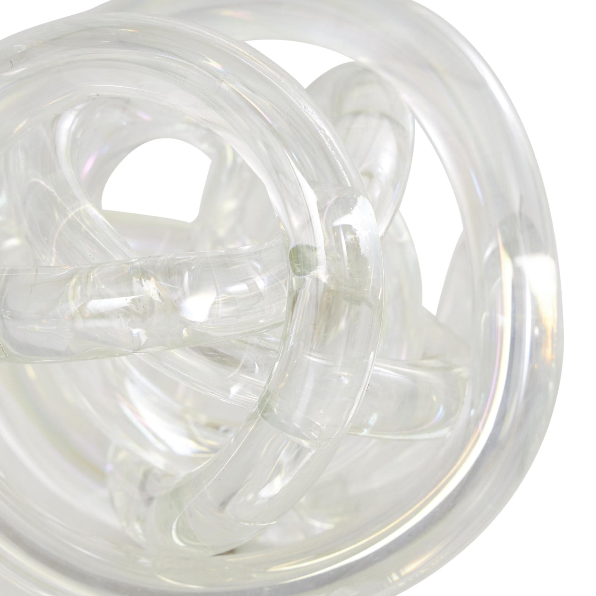 Set of 3 Knot Glass Handmade Knotted Ball Decorative Sculpture