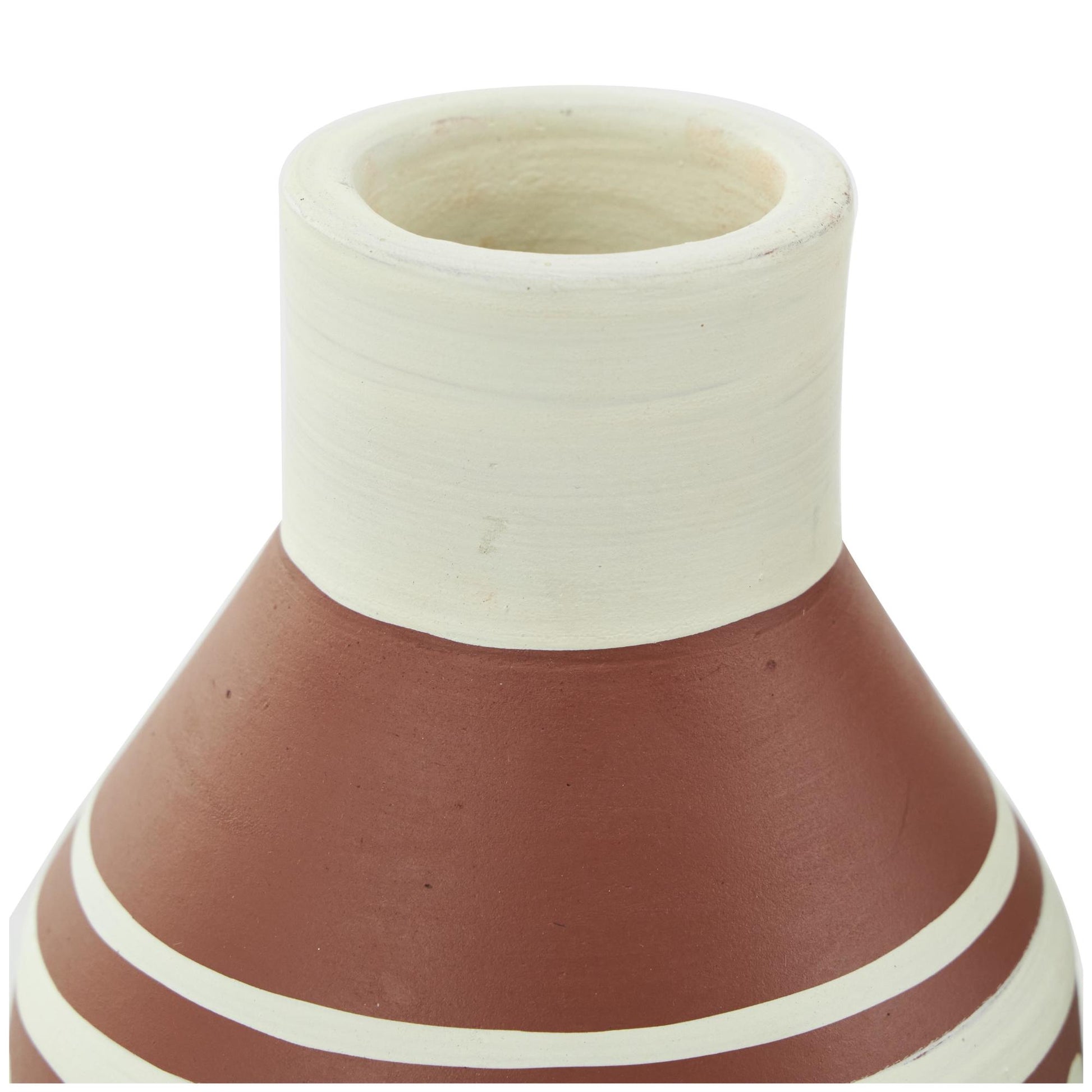Set of 3 Floral Orange Ceramic Decorative Vase with 3 Different Patterns and Shapes