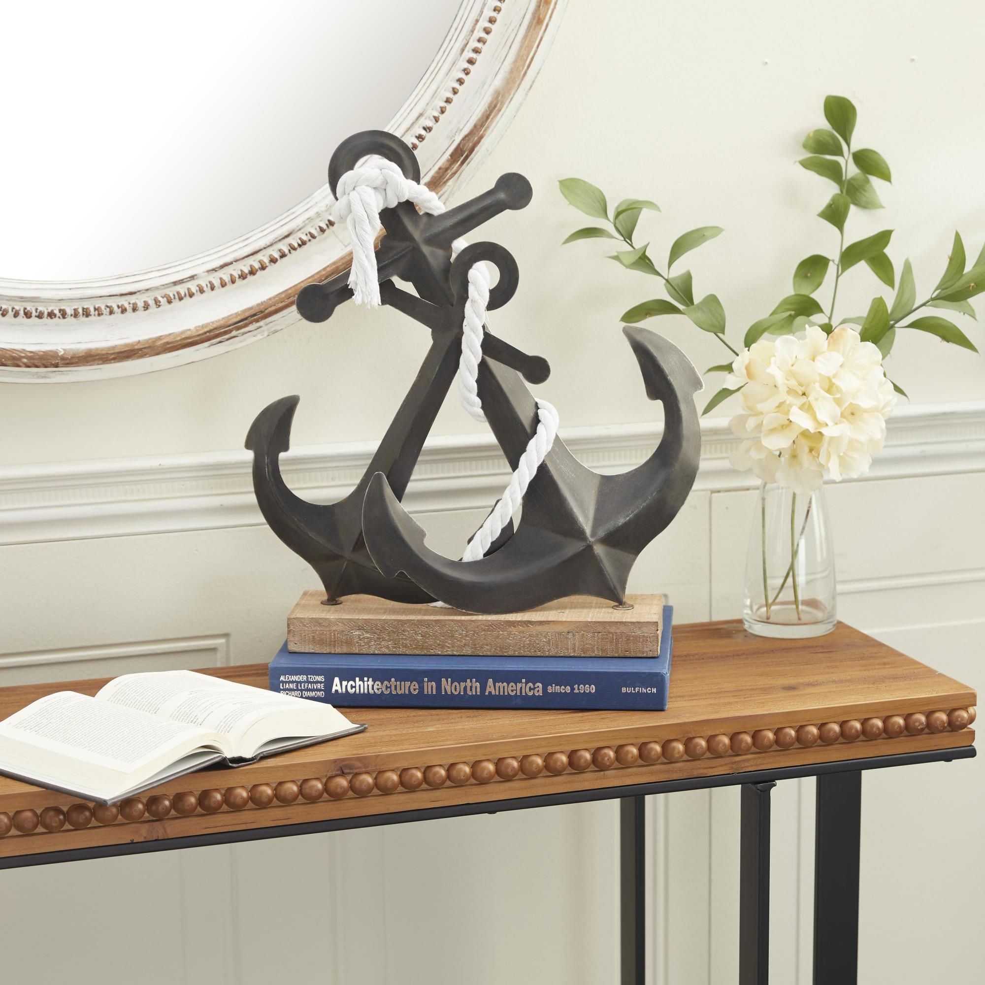 Anchor Black Metal Decorative Sculpture