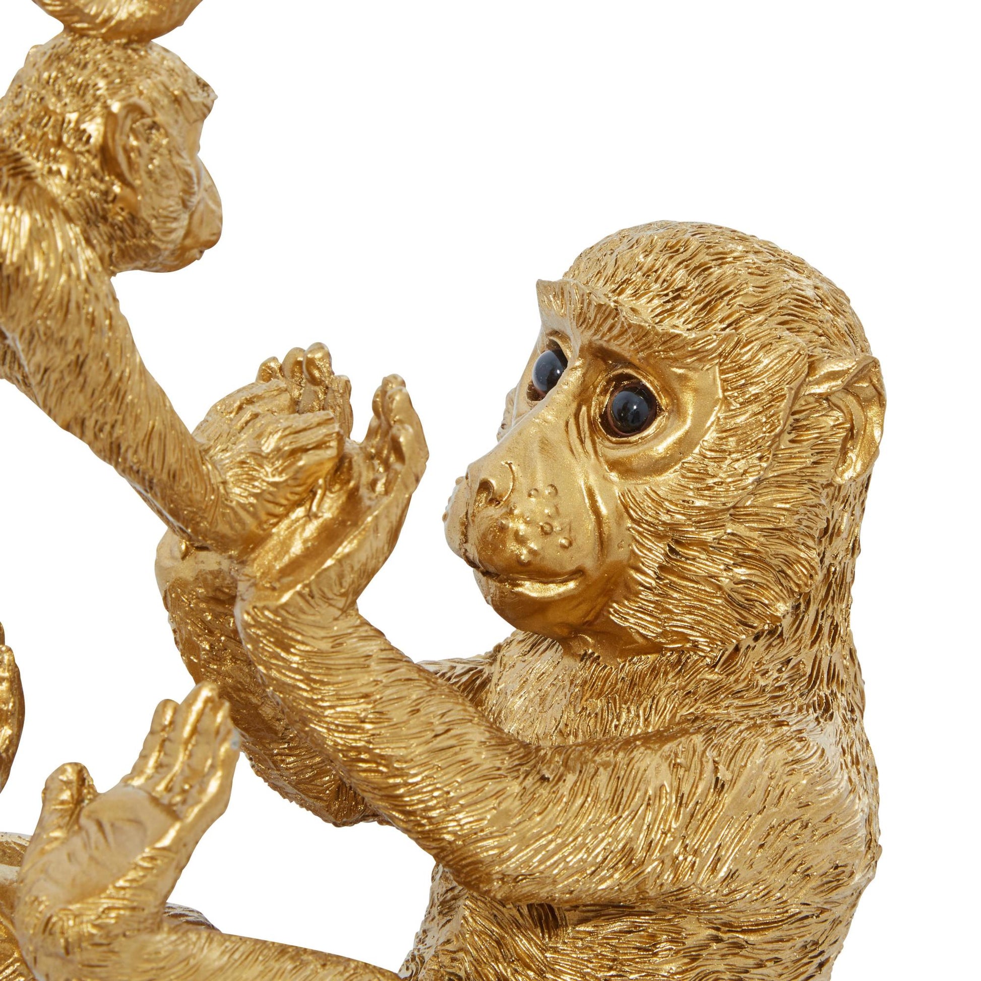 Monkey Gold Polyresin Decorative Sculpture