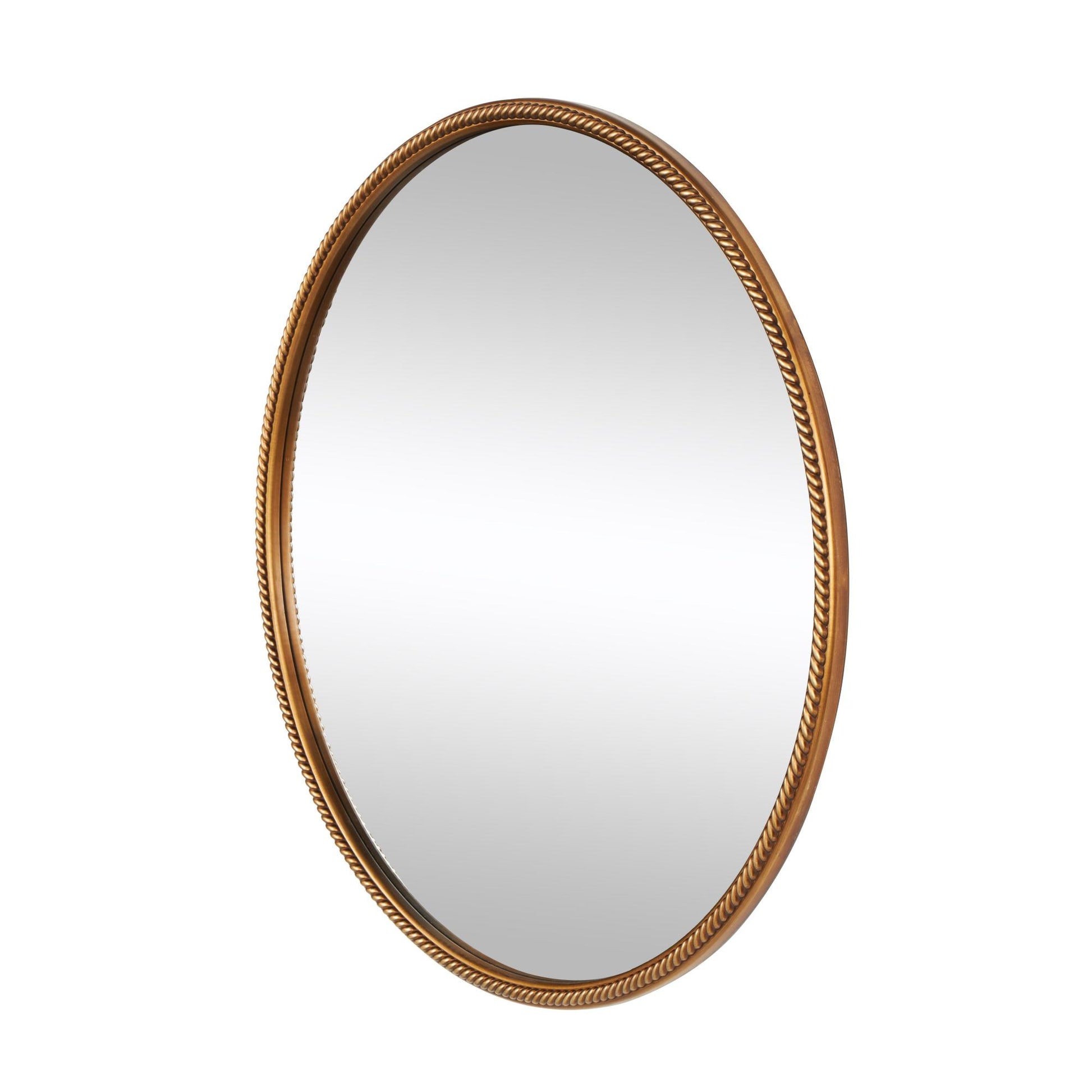 Gold Resin Room Wall Mirror with Twisted Chain Inspired Frame