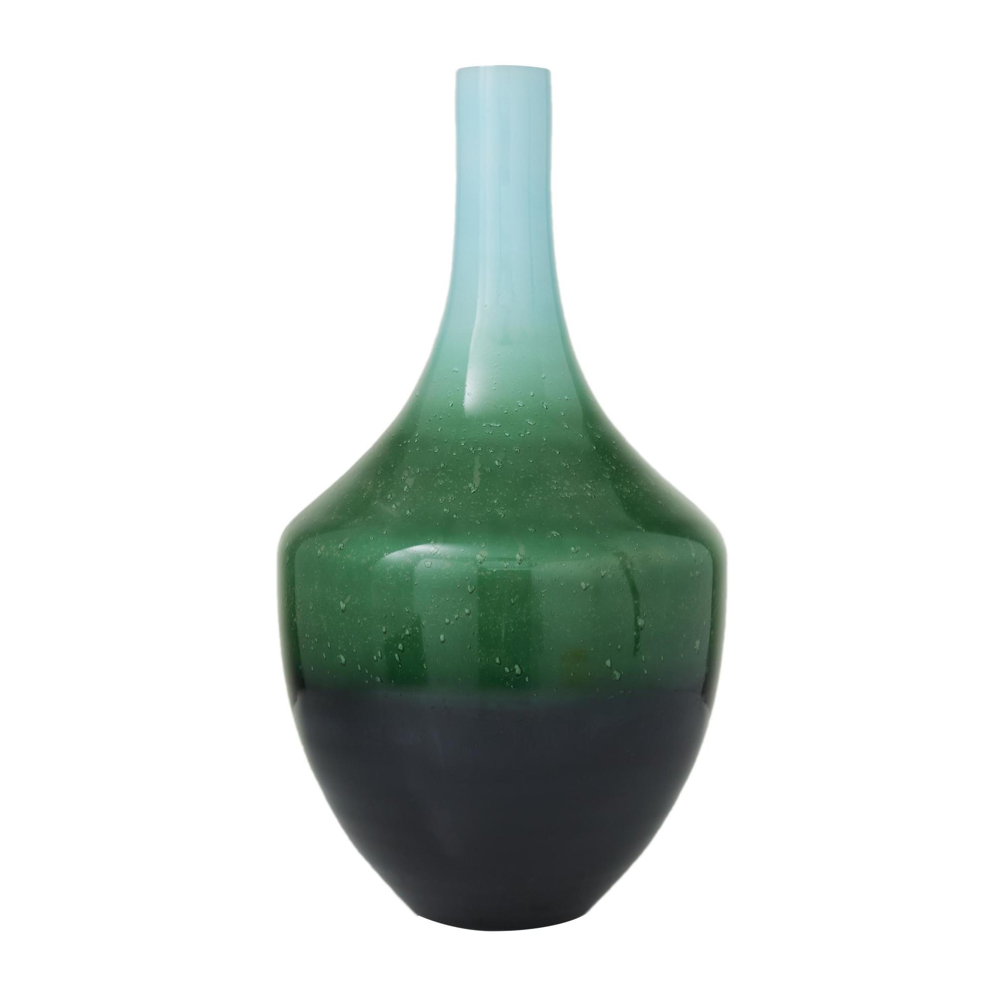 Green Glass Ombre Decorative Vase