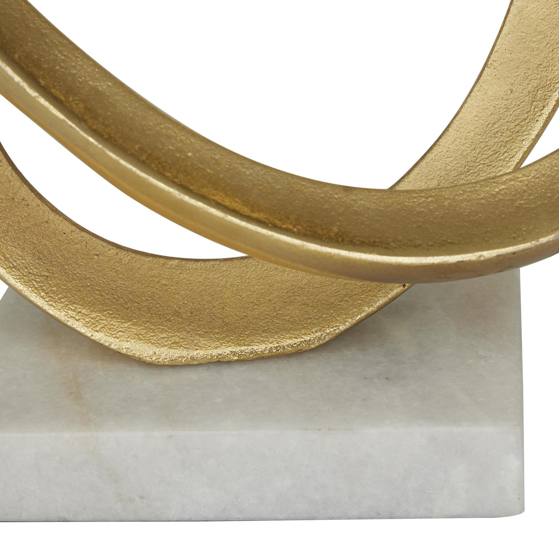 CosmoLiving by Cosmopolitan Geometric Gold Aluminum Metal Loop Decorative Sculpture with Marble Base