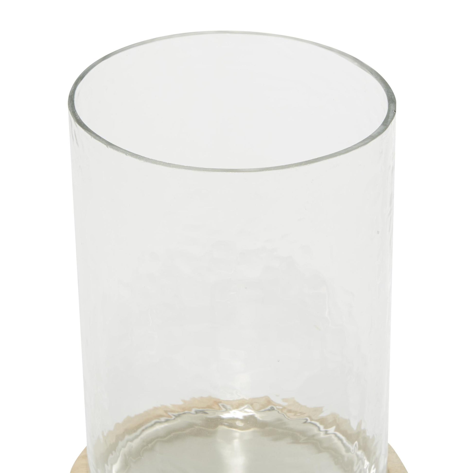 Cream Wood Single Candle Room Hurricane Lamp