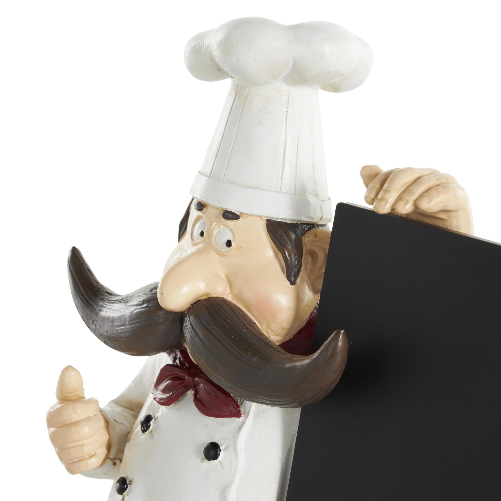 Chef Black Polystone Decorative Sculpture with Chalkboard