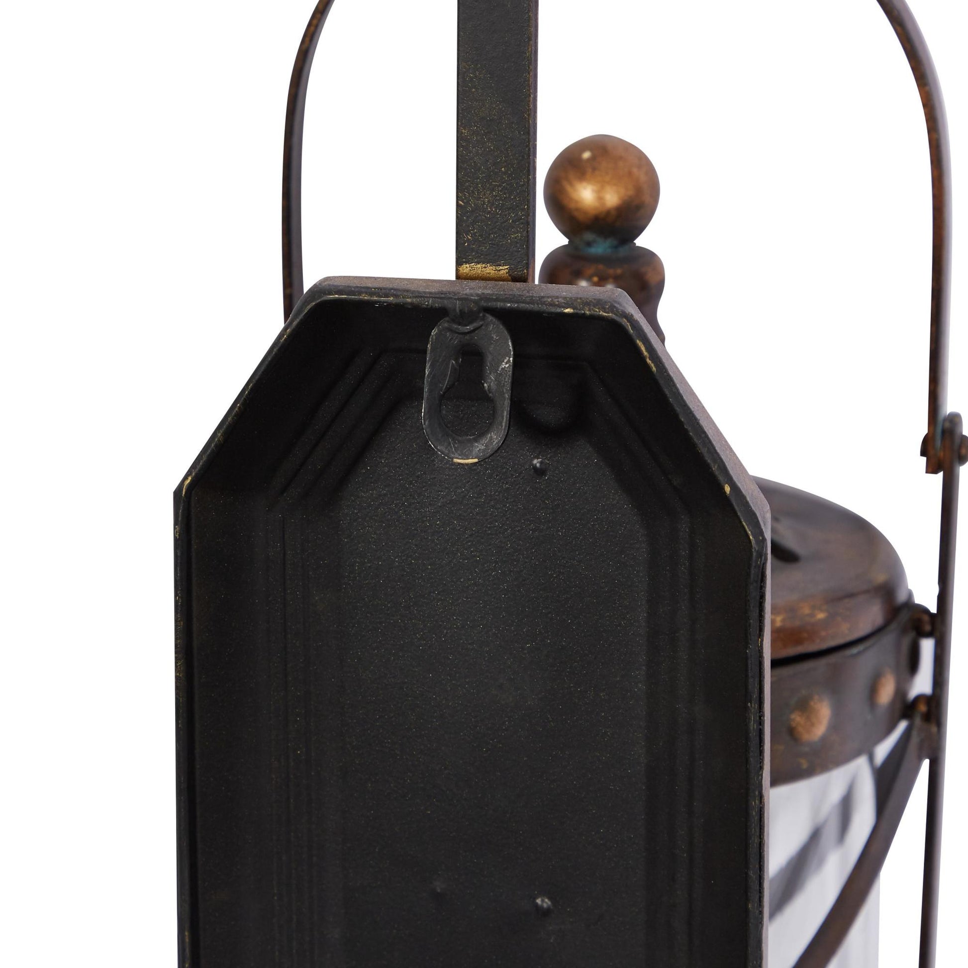 Fleur De Lis Metal Suspended Studded Single Candle Indoor Outdoor Wall Sconce with Scroll Details
