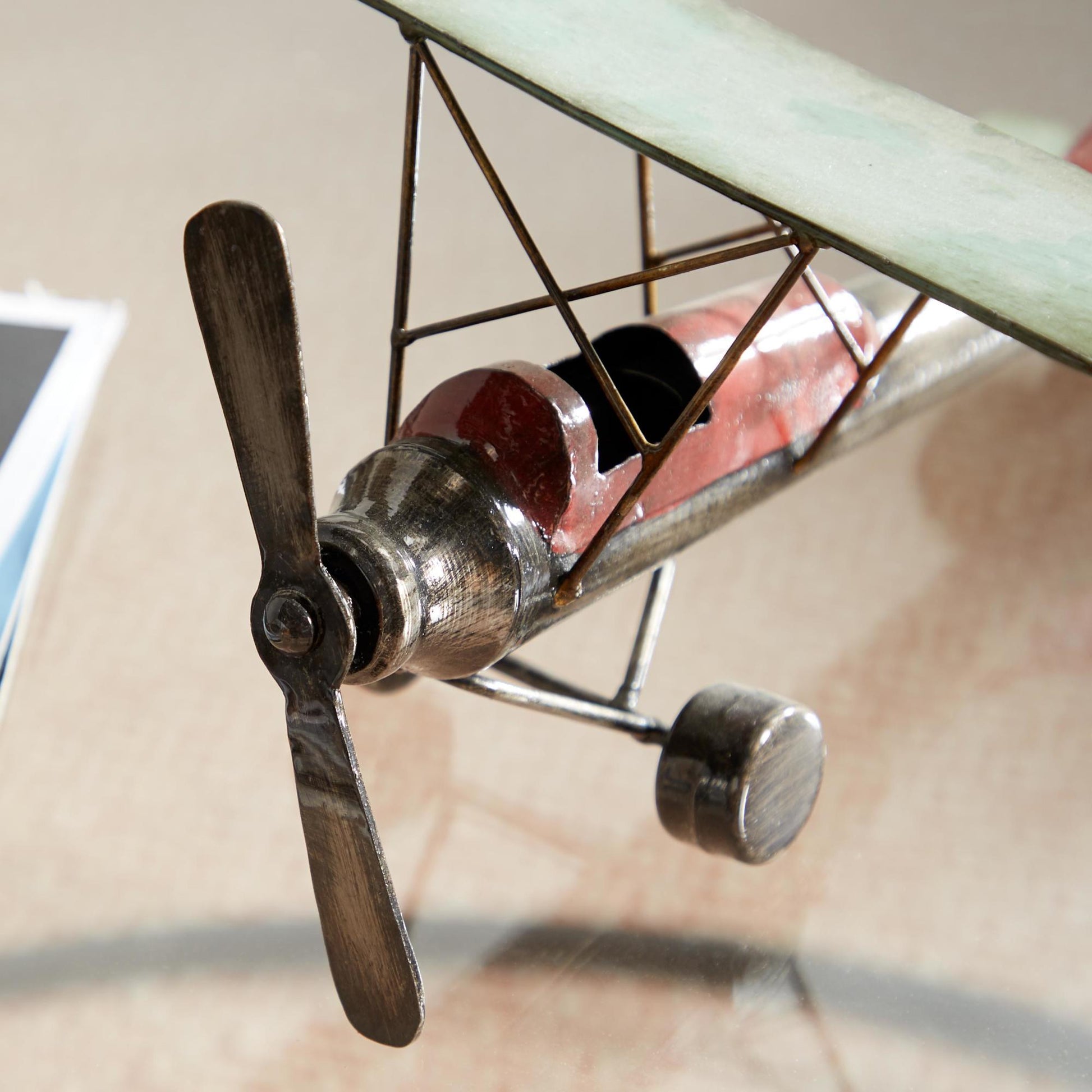 Airplane Gray Metal Decorative Sculpture