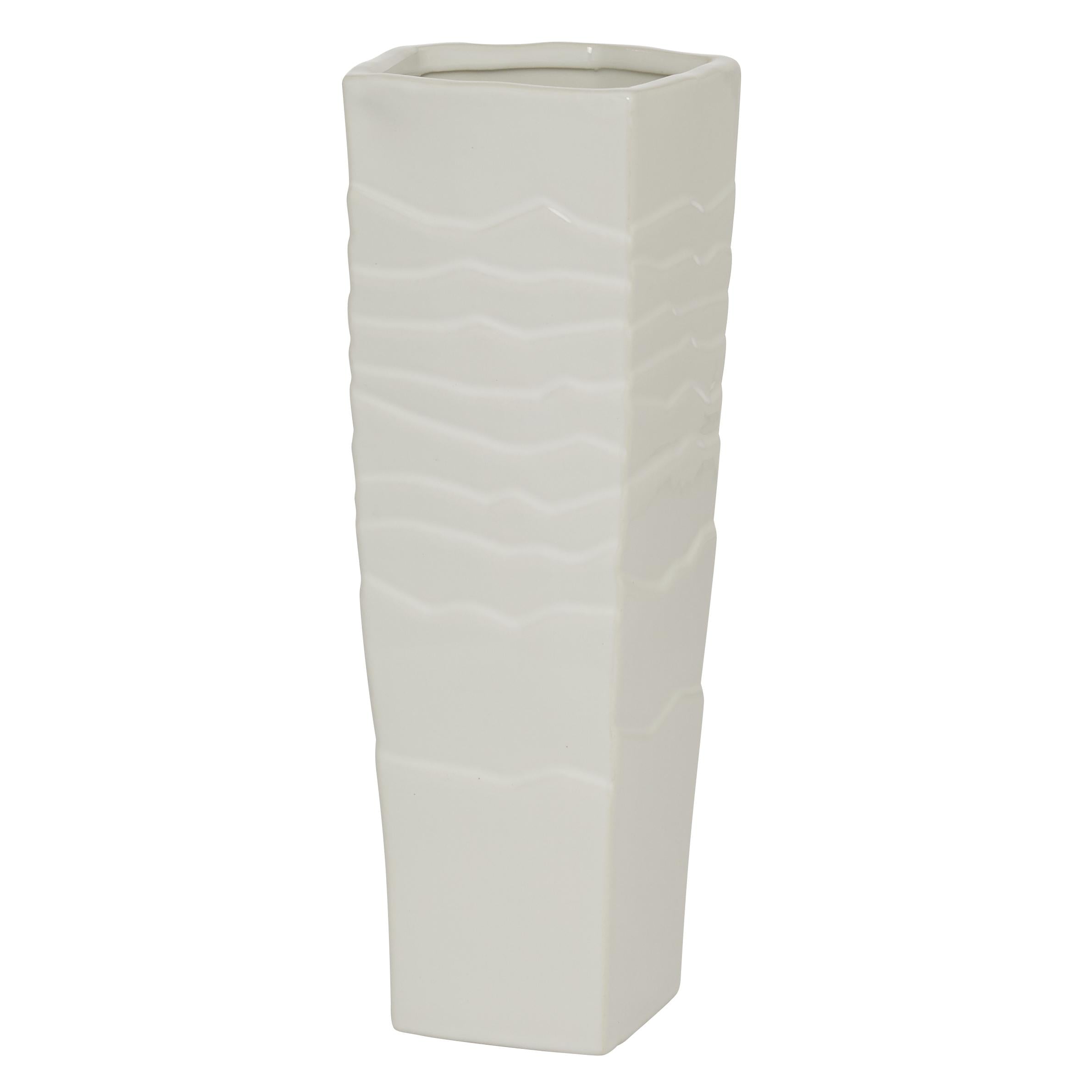 White Ceramic Textured Decorative Vase