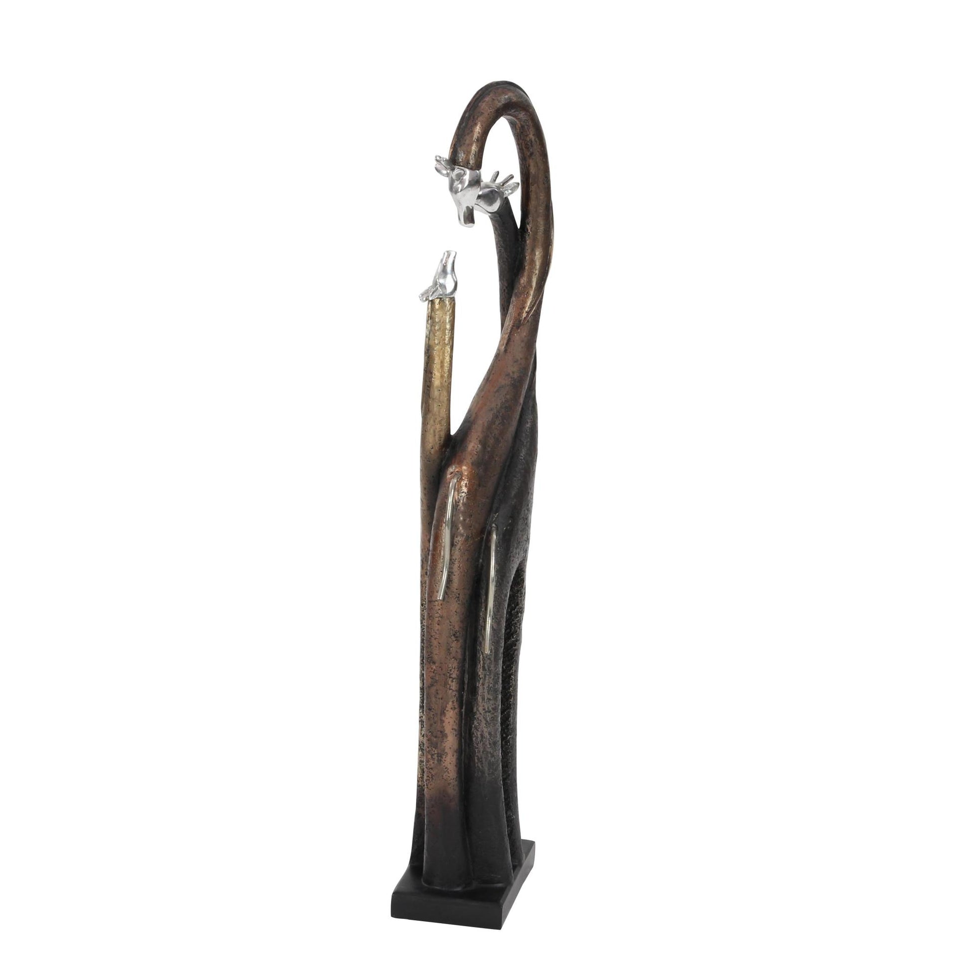 Giraffe Brass Polystone Decorative Sculpture
