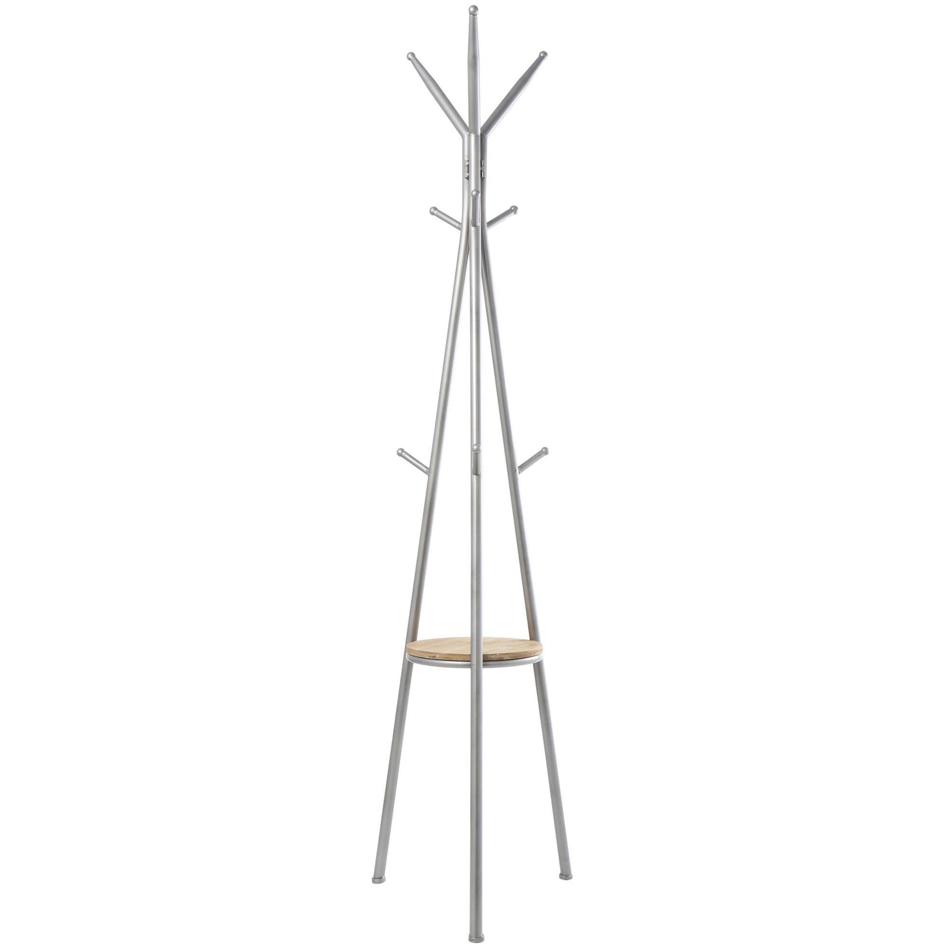 Gray Metal Freestanding Coat Rack