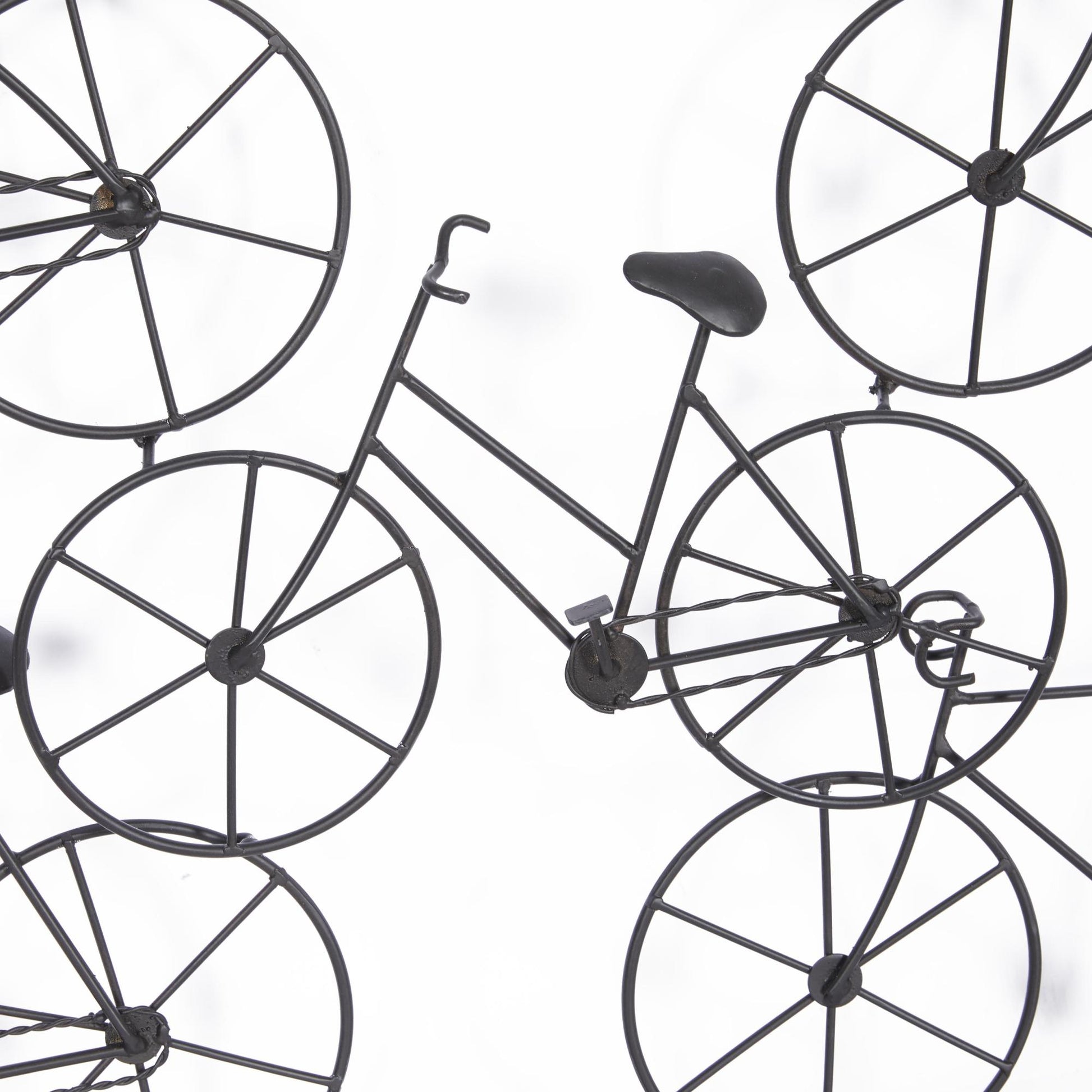 Bike Black Metal Stacked Home Wall Decor with Black Frame