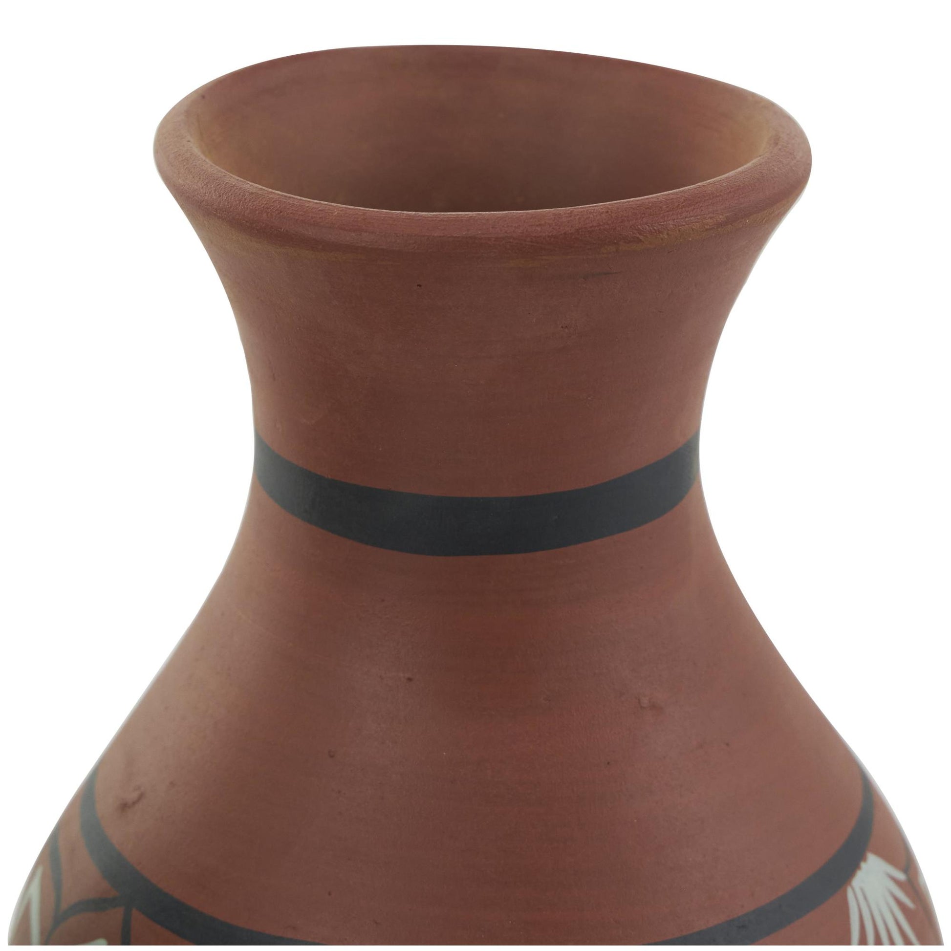 Set of 3 Floral Orange Ceramic Decorative Vase with 3 Different Patterns and Shapes