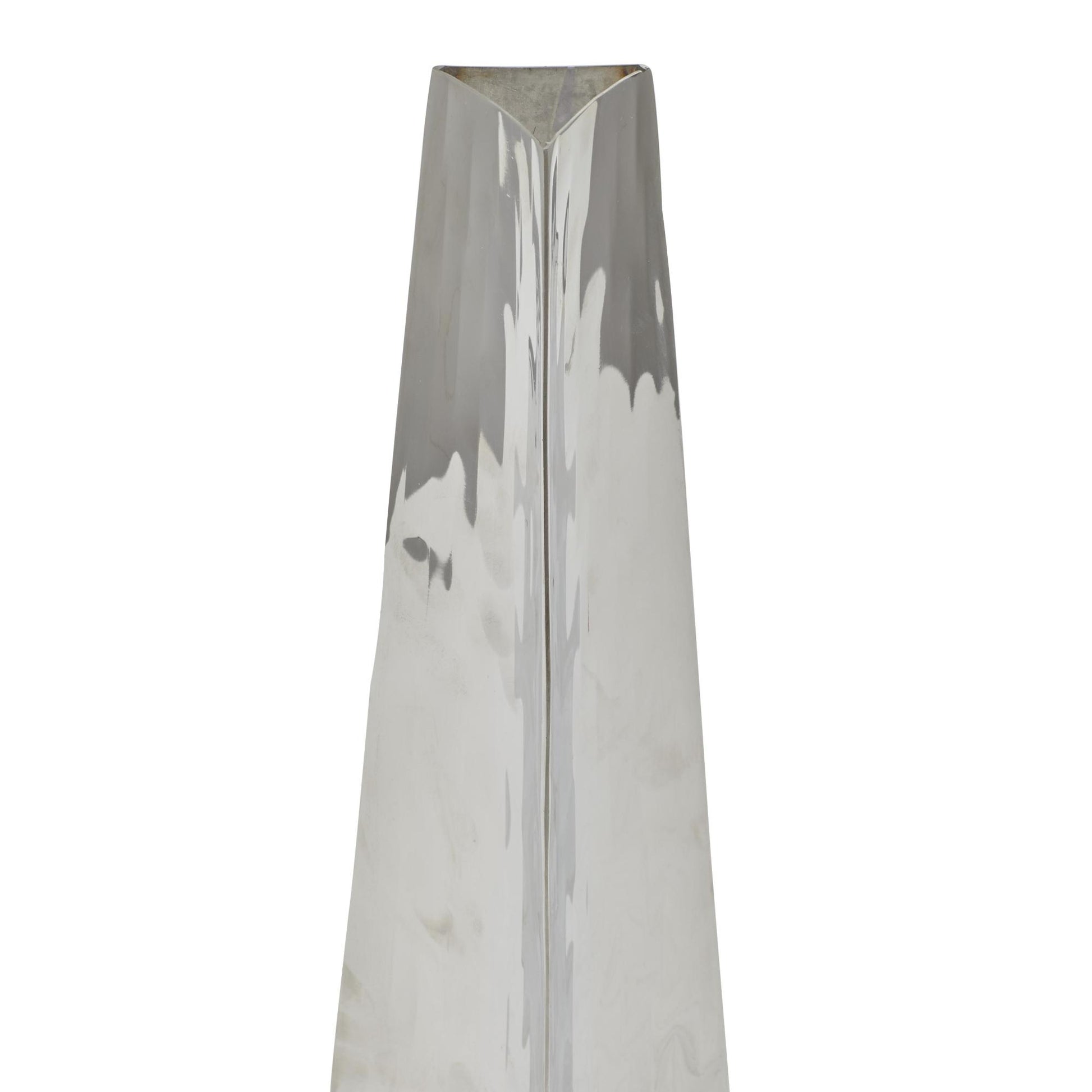 Silver Stainless Steel Metal Hammered Decorative Vase