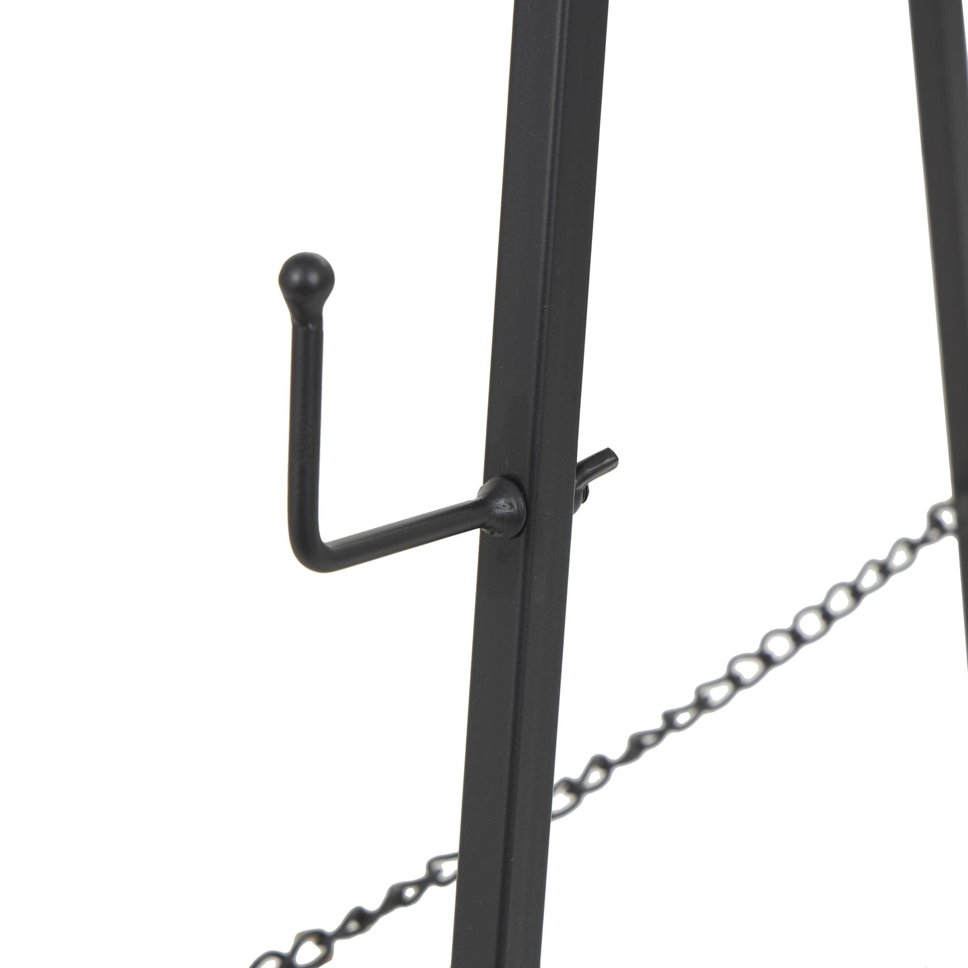 Metal Tall Minimalistic Adjustable Floor 3 Tier Display Easel with Chain Support 20" x 18" x 56"