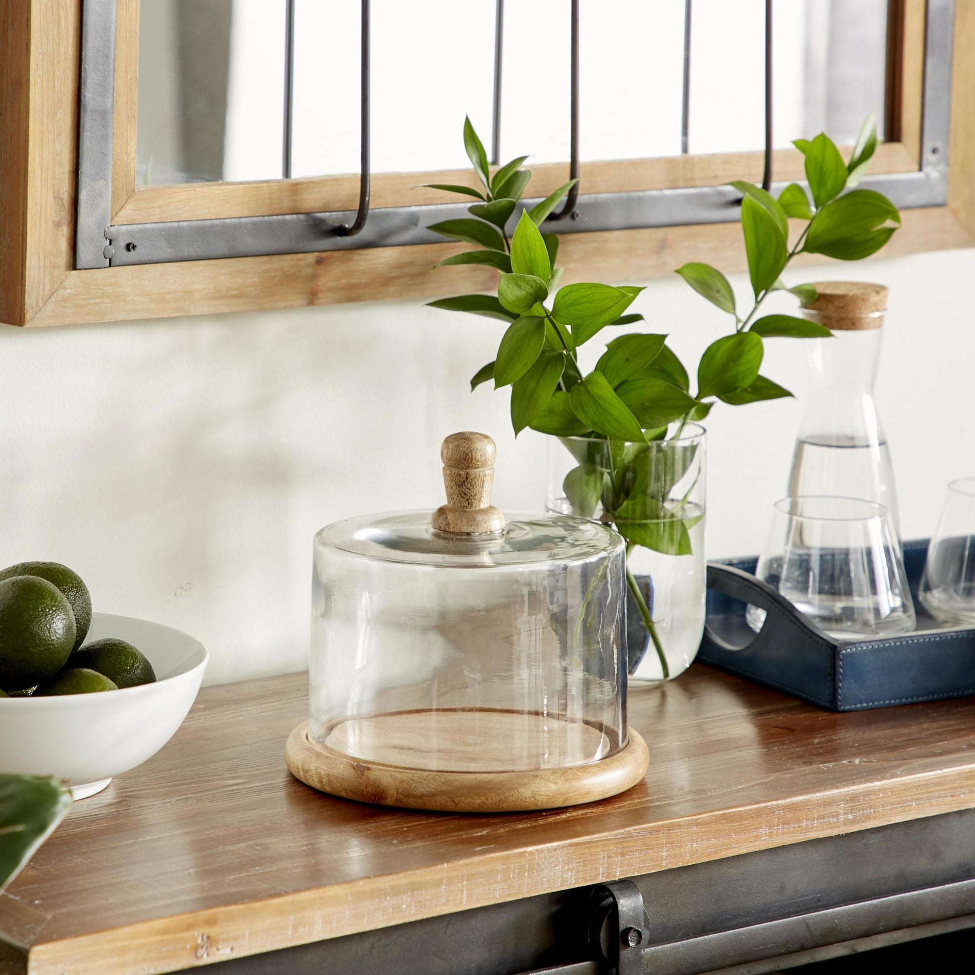 Brown Glass Decorative Cake Stand with Glass Lid