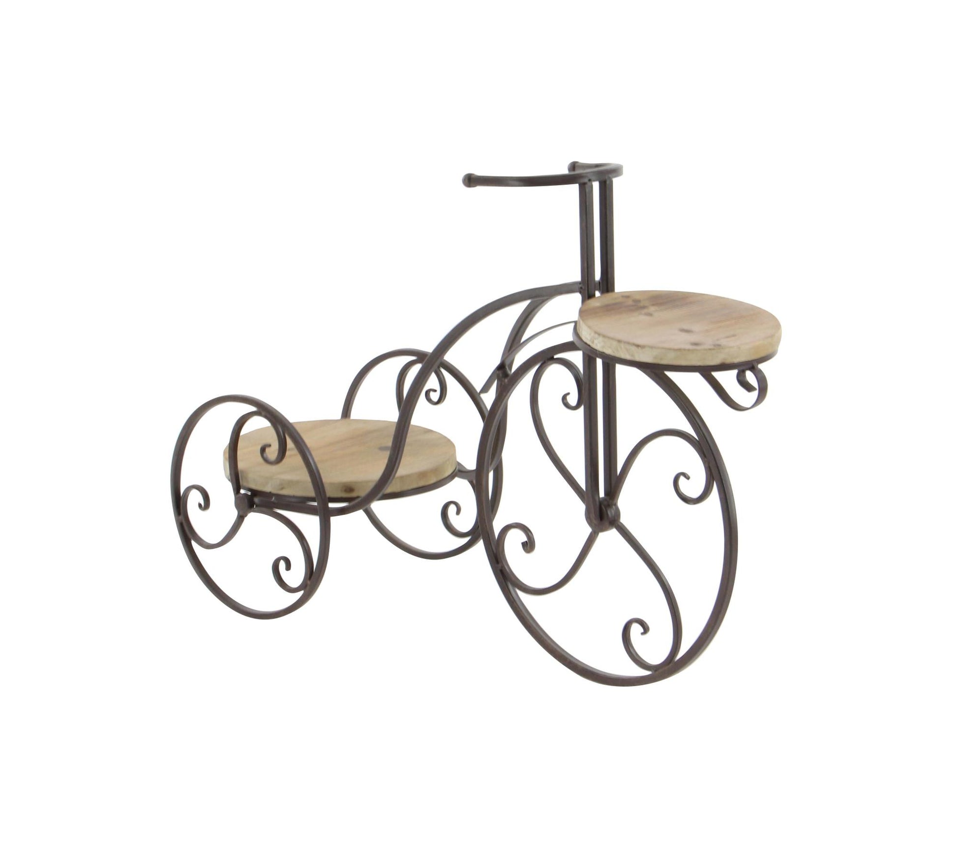 Bike Brown Metal 2 Tier Indoor Outdoor Plantstand