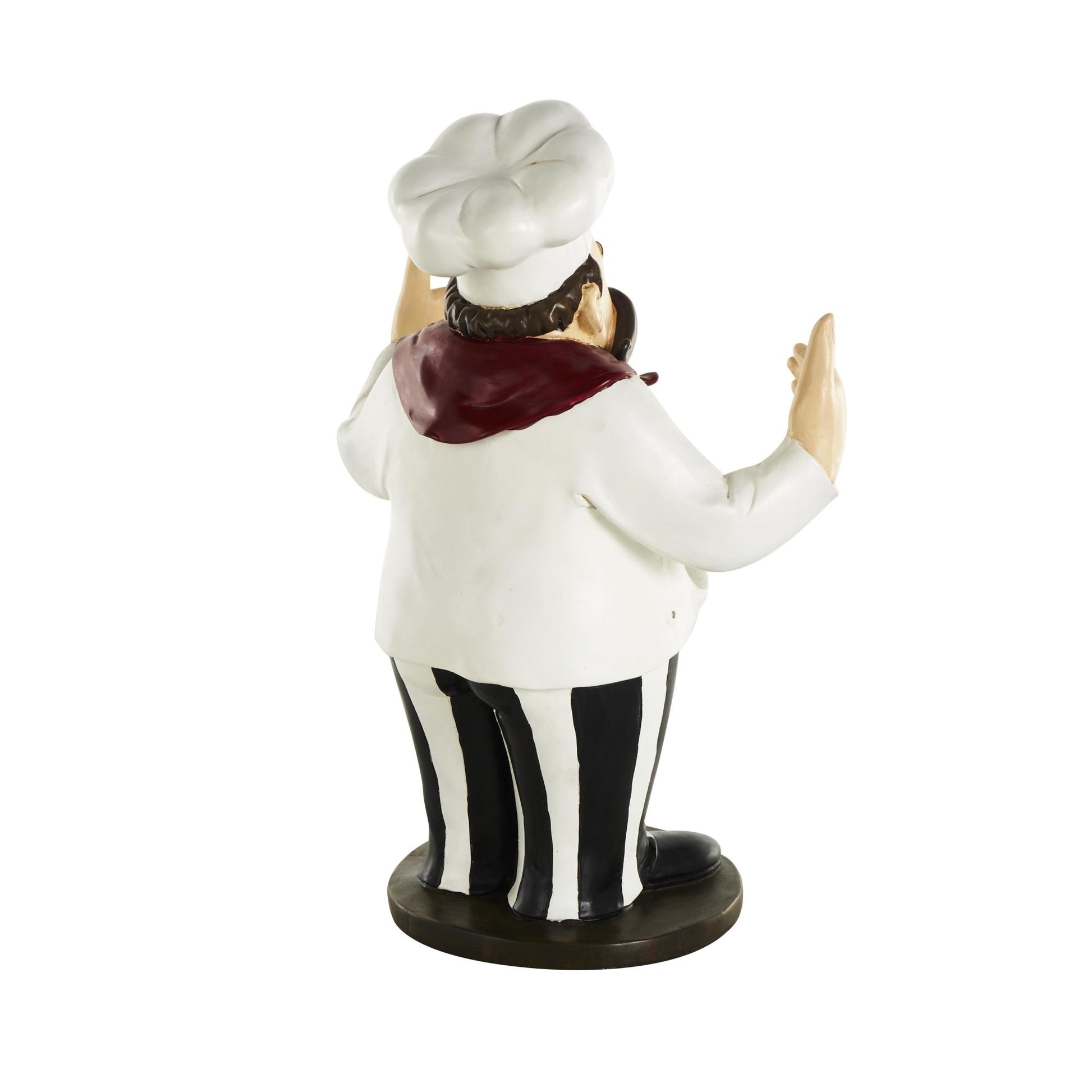Chef White Polystone Kitchen Decorative Figurine 2 Bottle Decorative Sculpture