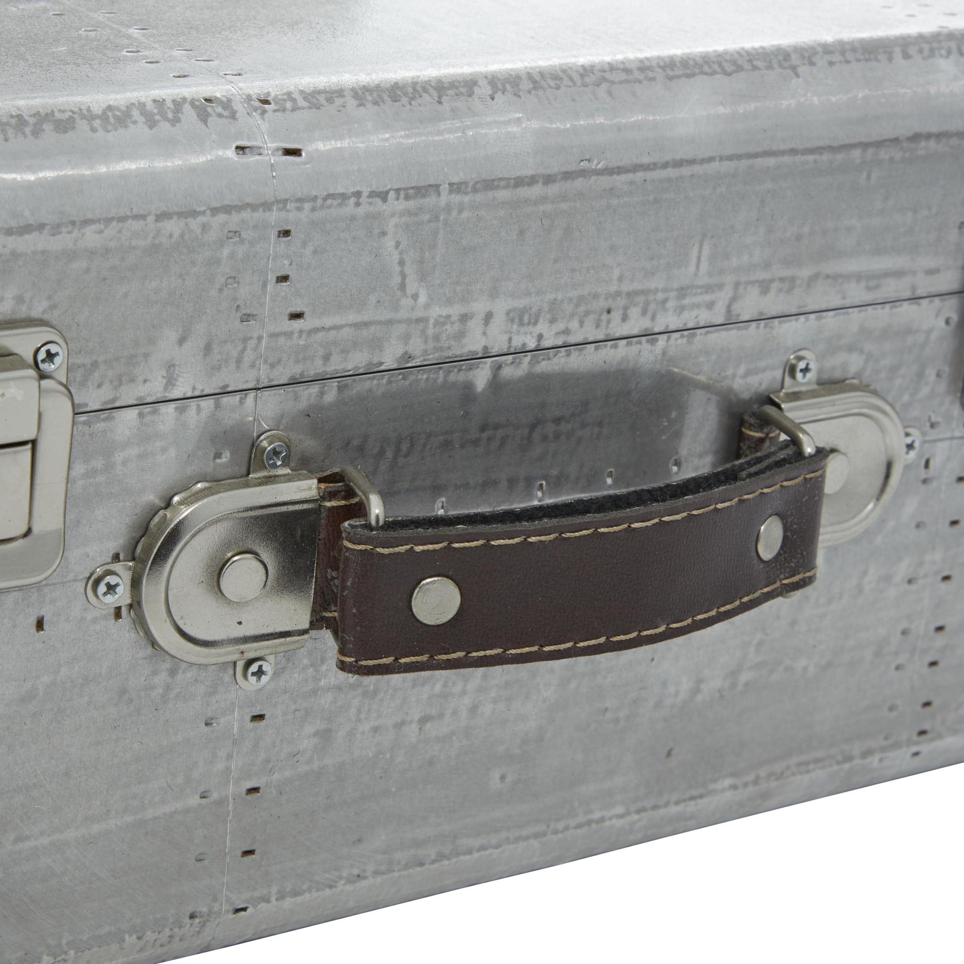 Set of 2 Gray Wooden Decorative Box with Handles