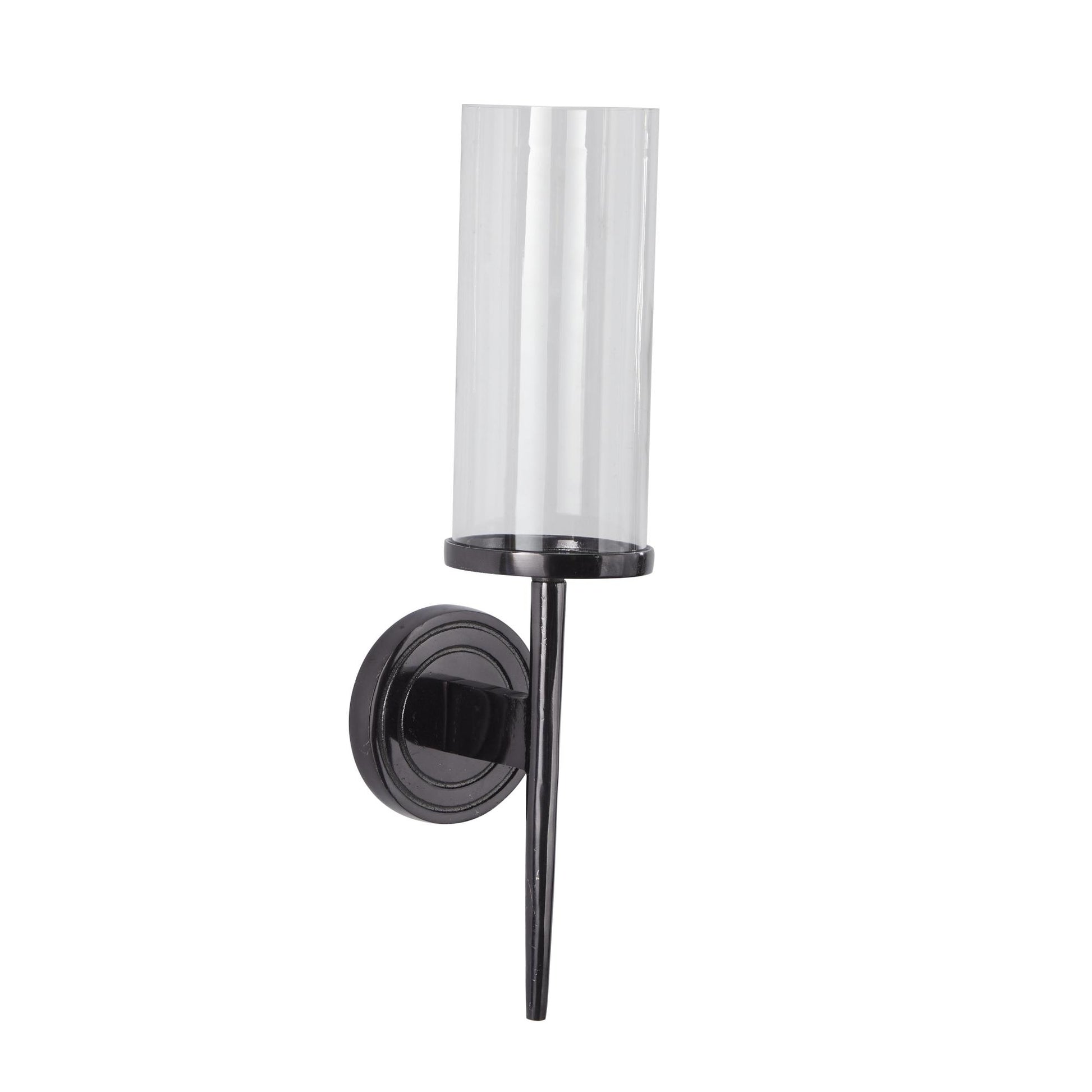 Aluminum Metal Single Candle Indoor Outdoor Wall Sconce with Glass Holder