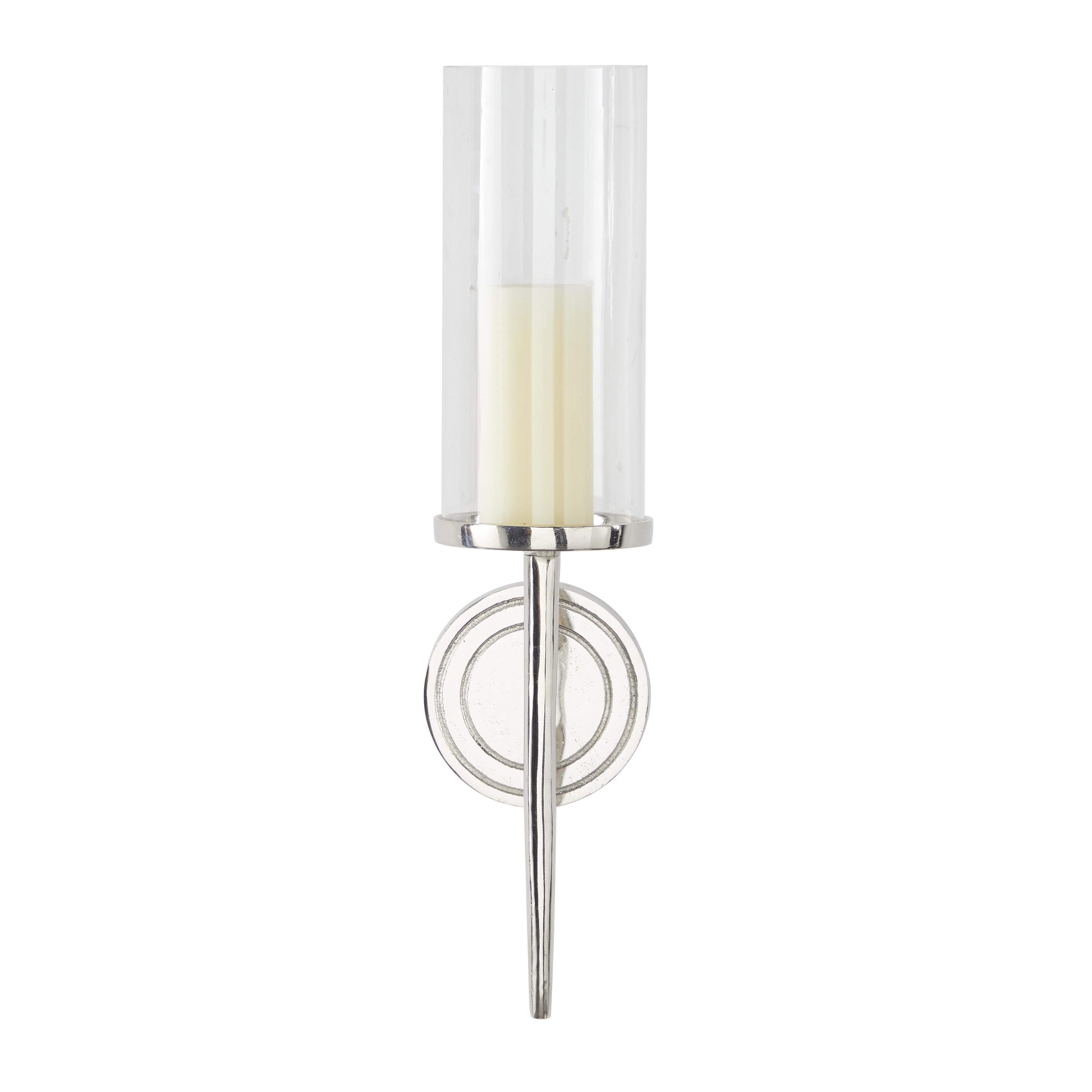 Aluminum Metal Single Candle Indoor Outdoor Wall Sconce with Glass Holder