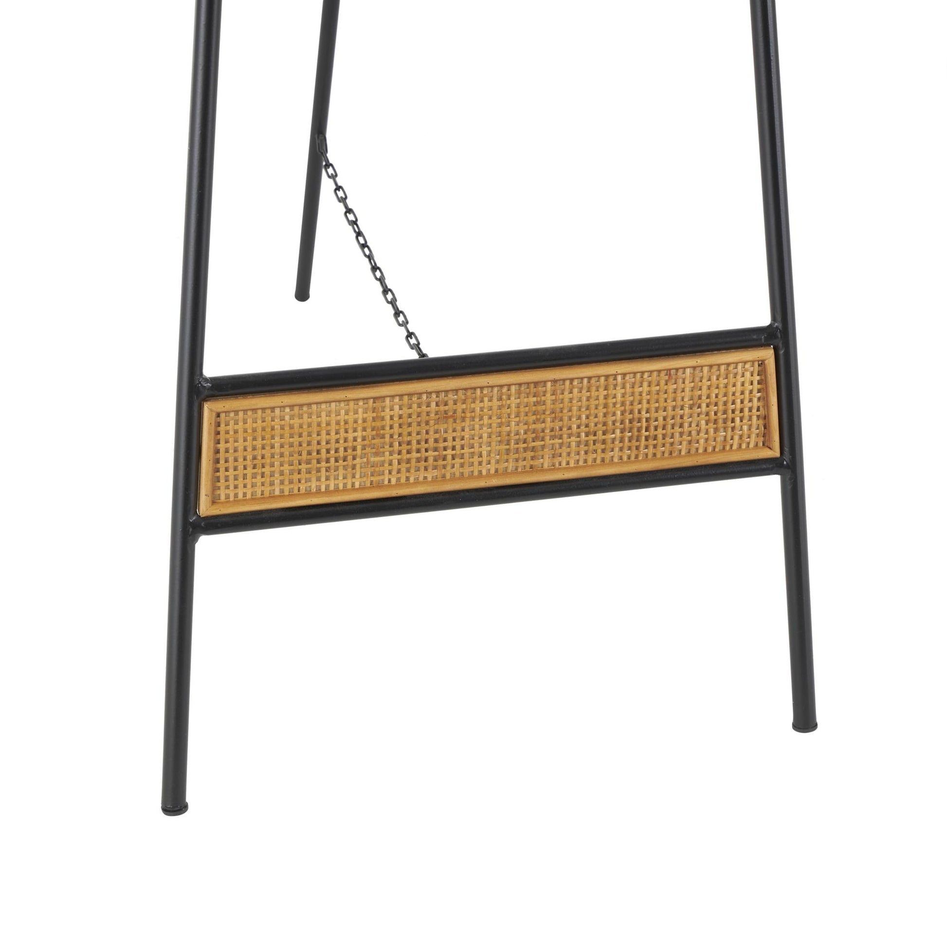 Black Metal Floor 2 Tier Display Easel with Wood Accents