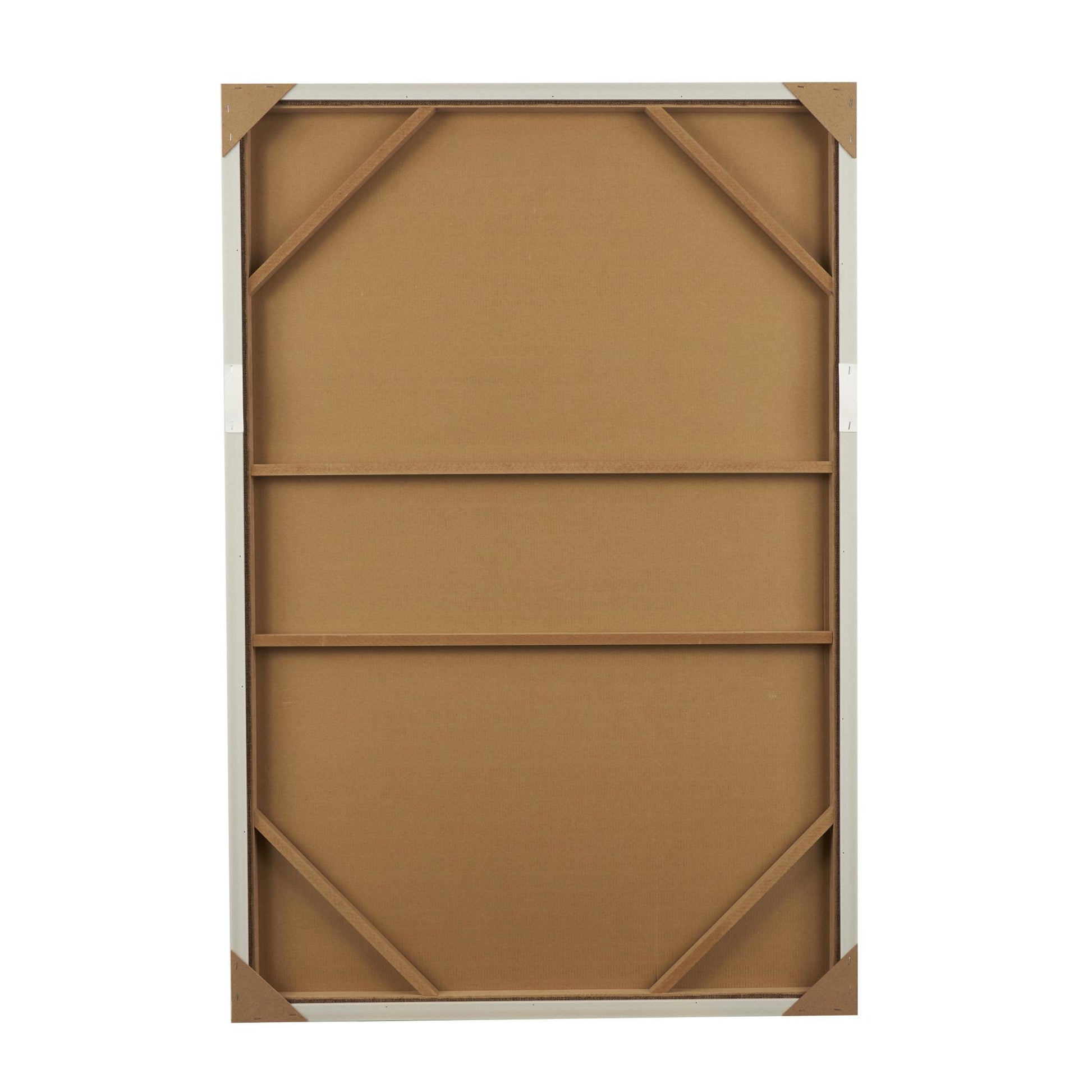 Abstract Dark Brown Polyester Living Room Framed Wall Art with Overlapping Tan Ribbed Arches