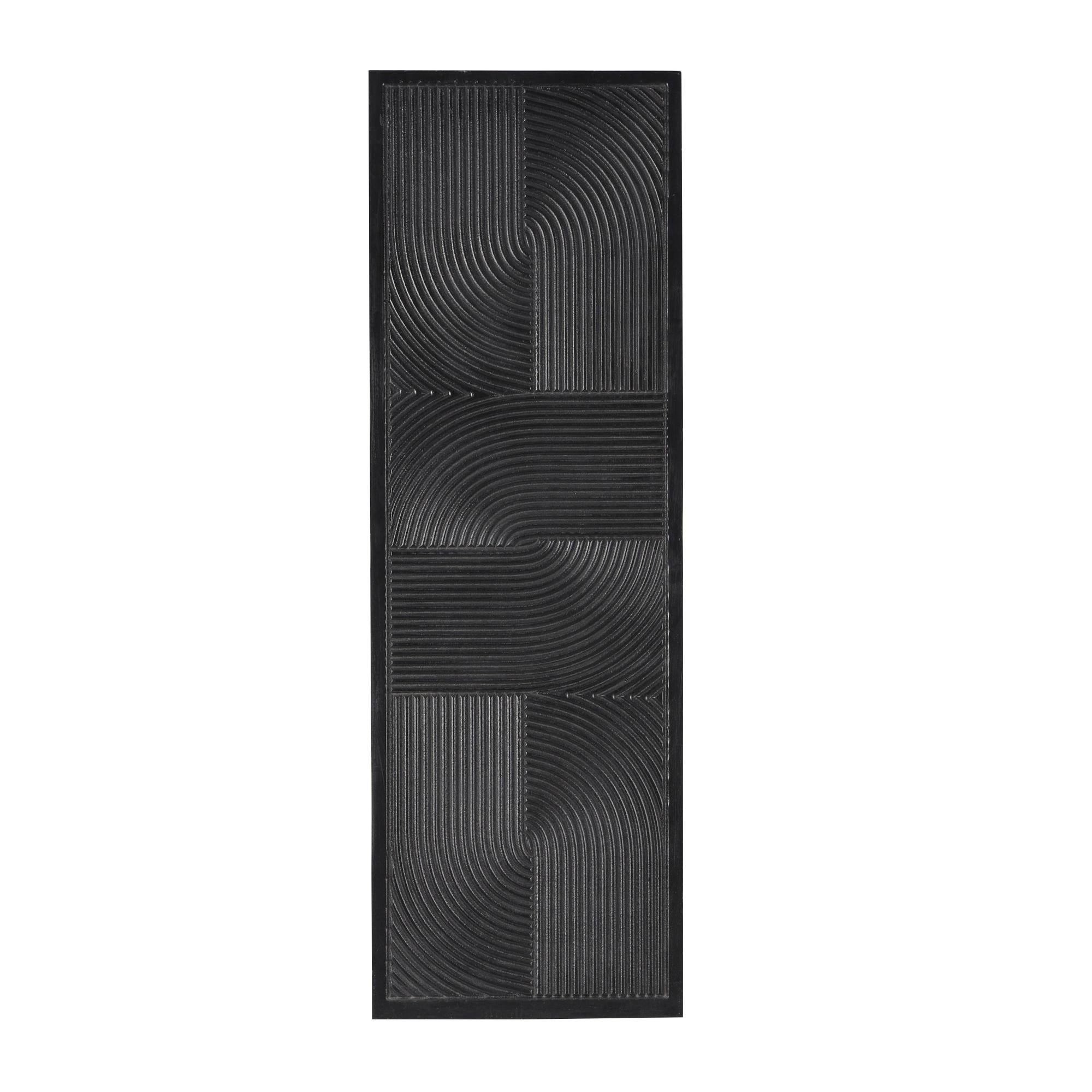 CosmoLiving by Cosmopolitan Geometric Wooden Handmade Carved Panel Home Wall Decor with Looped Sand Art Design