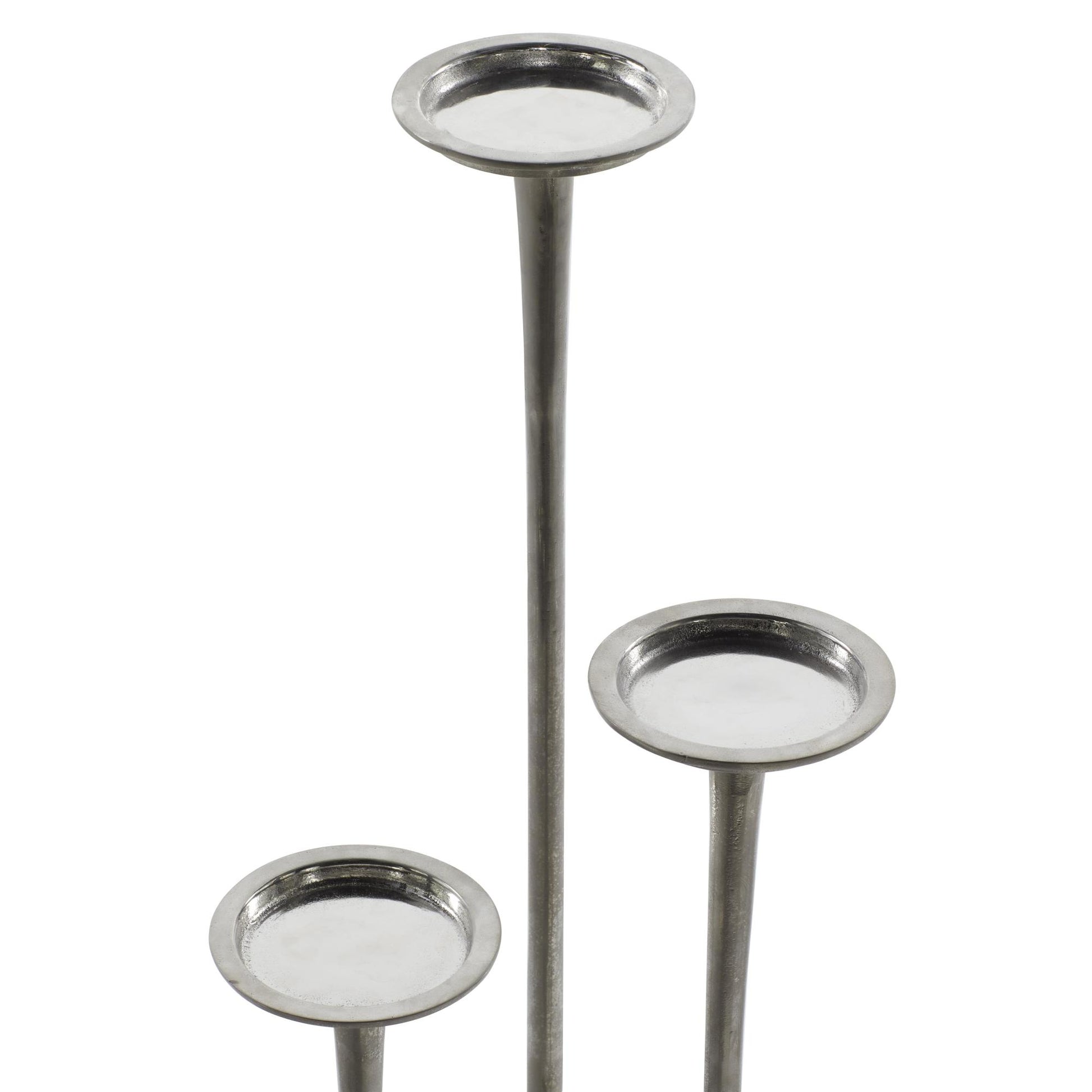 Set of 3 Aluminum Metal Tall Decorative Candle Holder