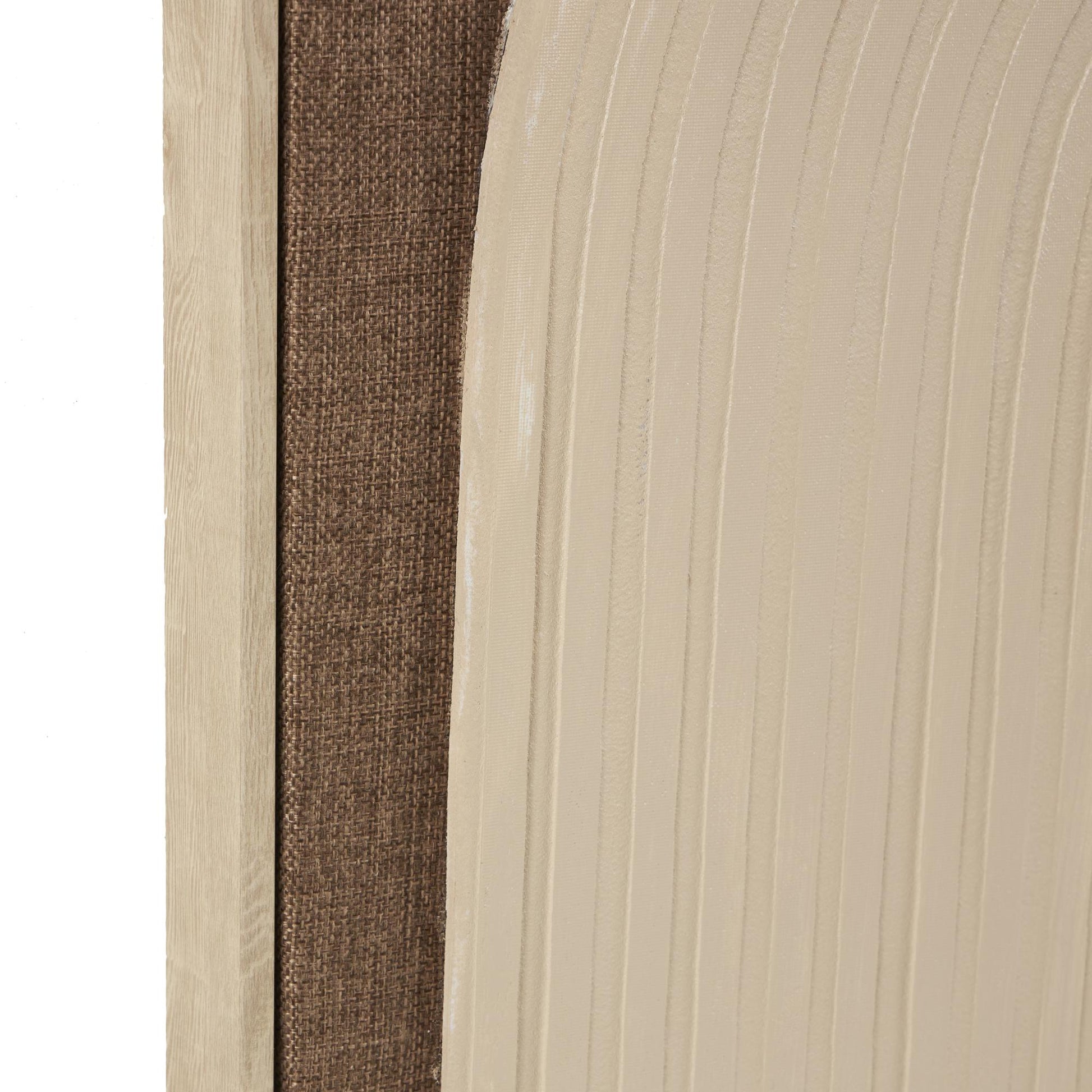 Abstract Brown Polyester Living Room Framed Wall Art with Tan Ribbed Arches