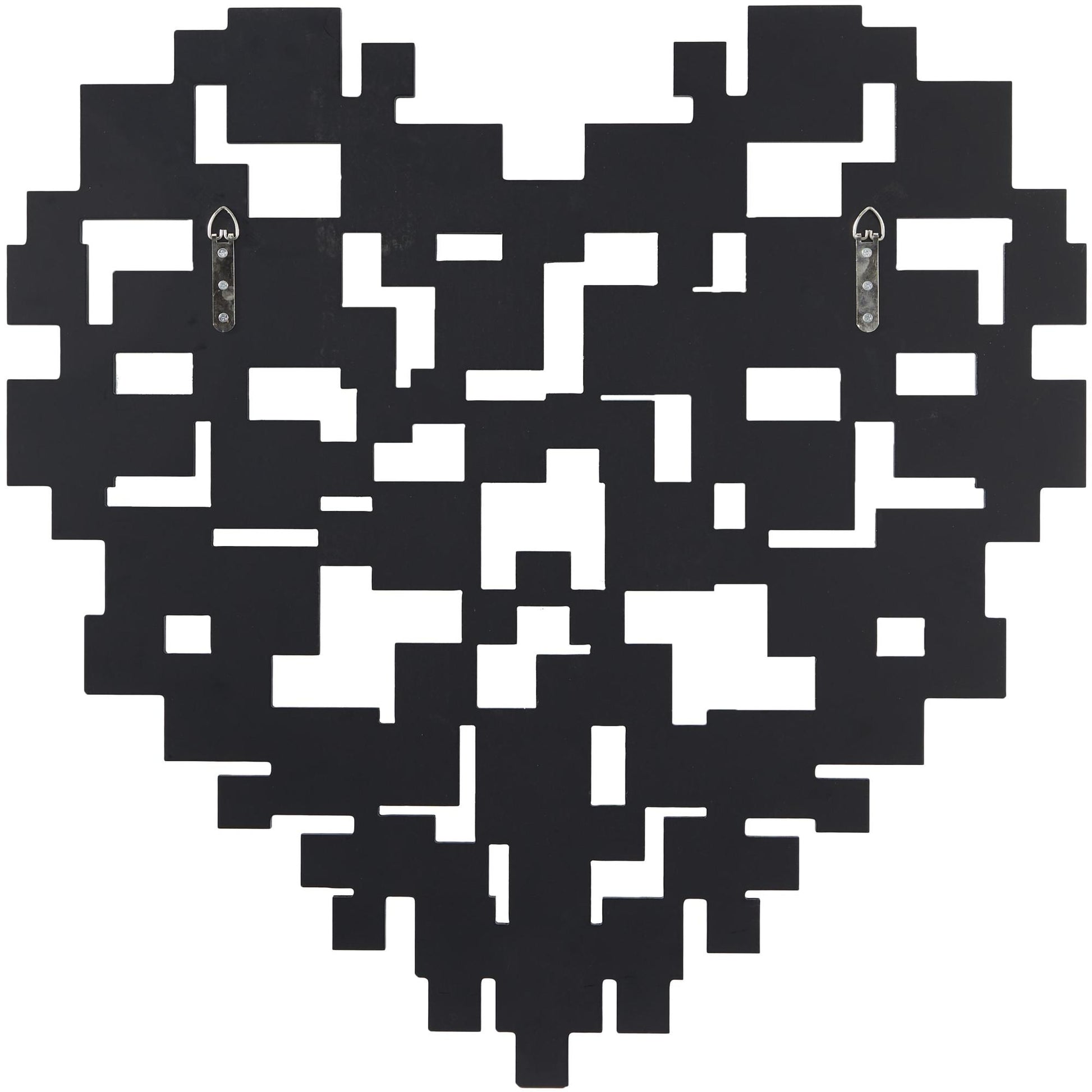 Heart Silver Glass Geometric Mosaic Room Wall Mirror