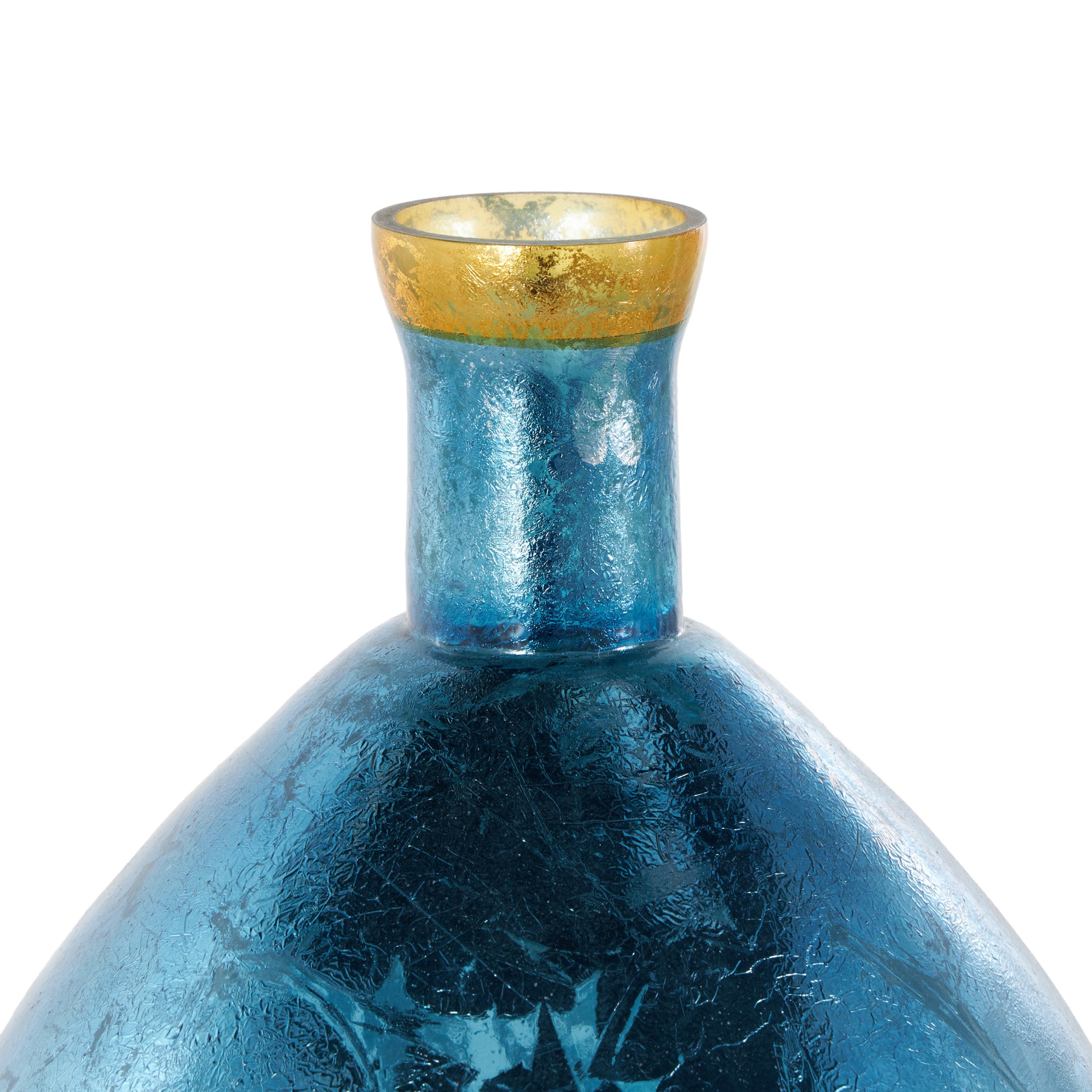 Glass Decorative Vase with Gold Rim
