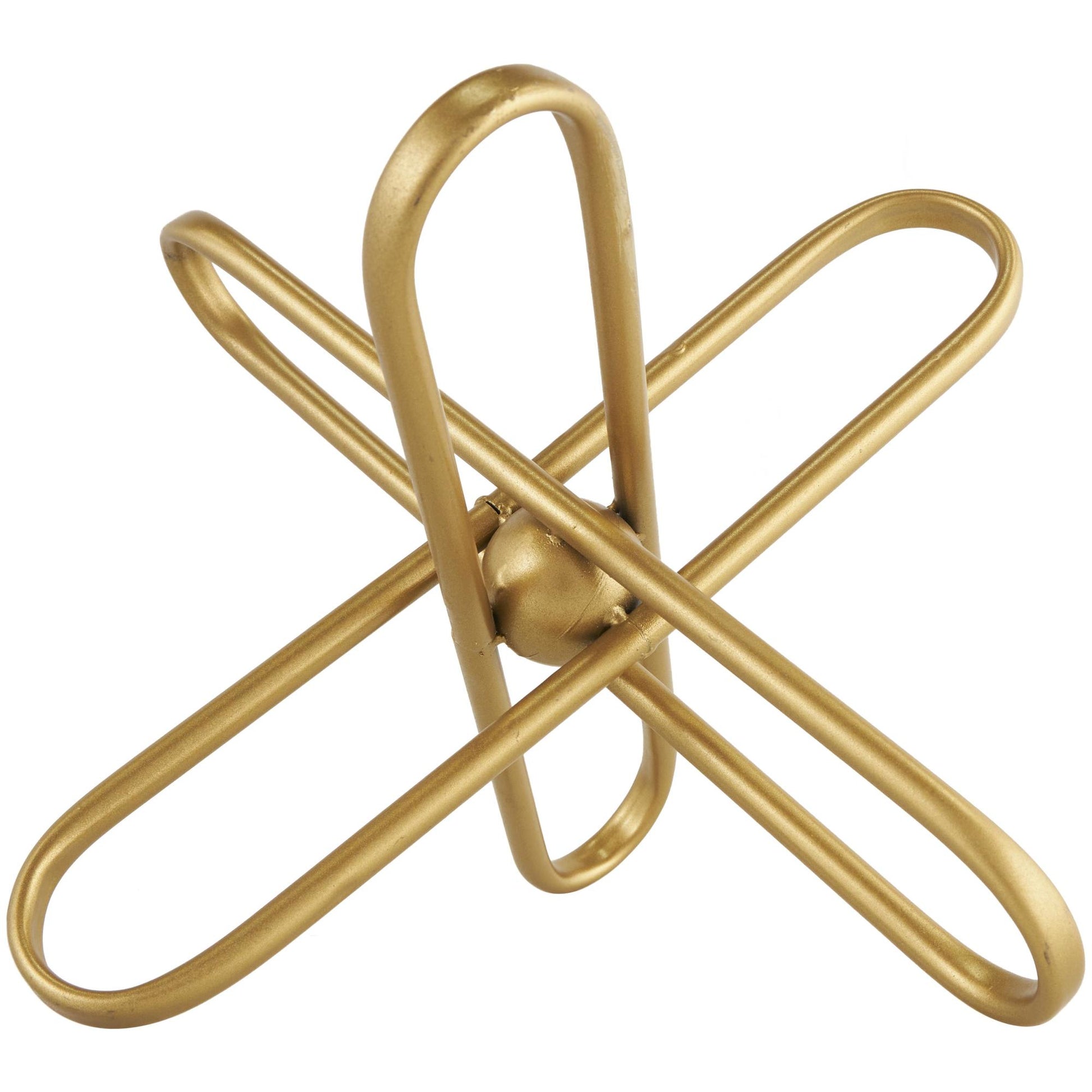 CosmoLiving by Cosmopolitan Set of 2 Jack Gold Metal Linked Decorative Sculpture with Orb Center