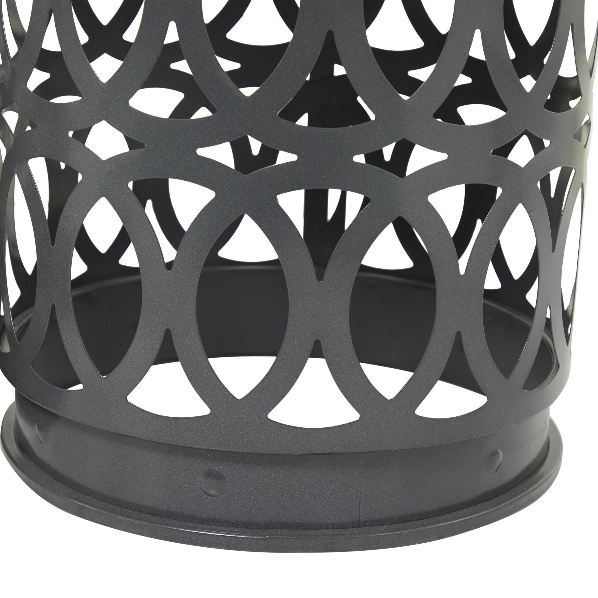 Set of 3 Metal Indoor Outdoor Nesting Side End Accent Table with Carved Trellis Design Set of 3 22", 18", 15"H