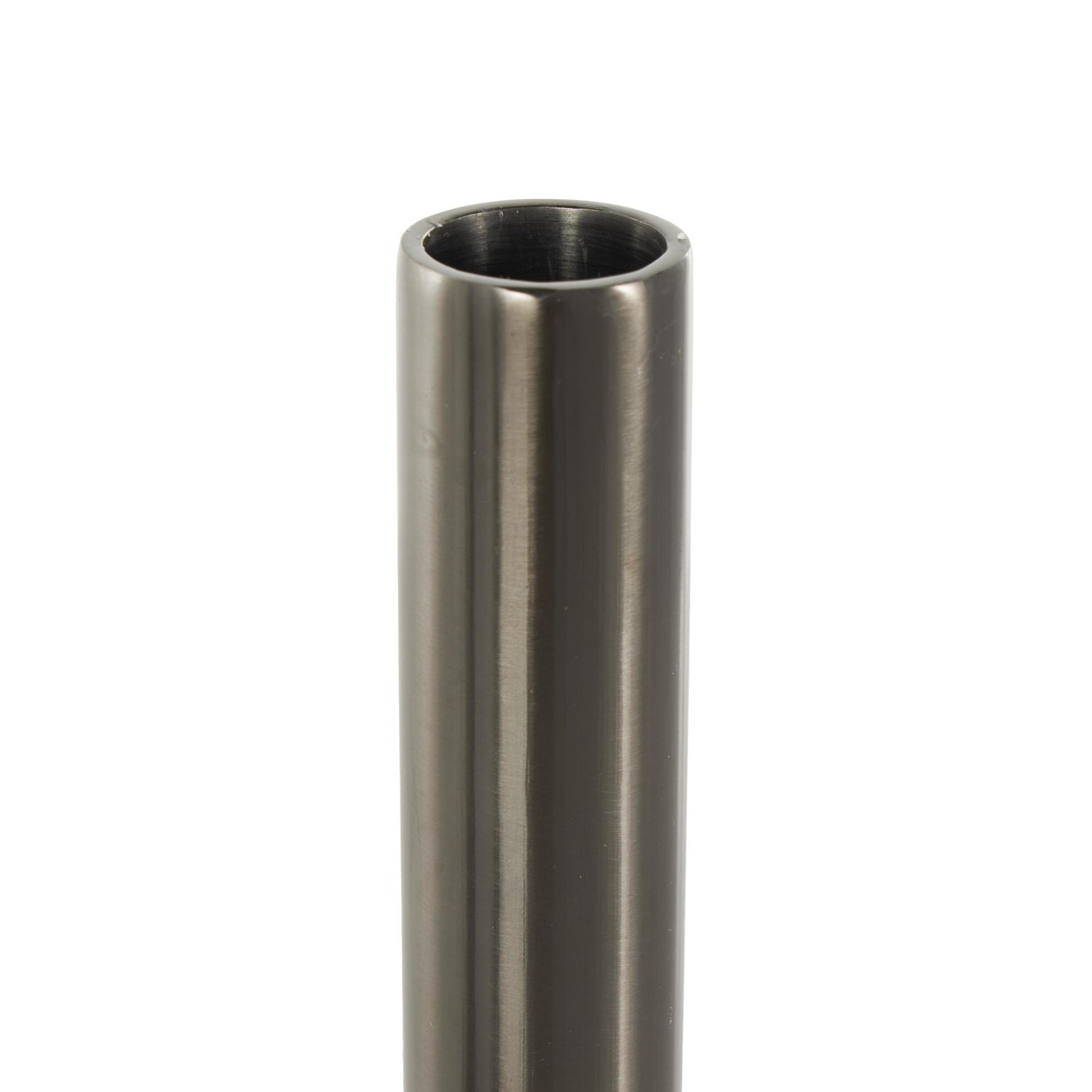Set of 3 Black Stainless Steel Metal Slim Decorative Candle Holder with Round Base