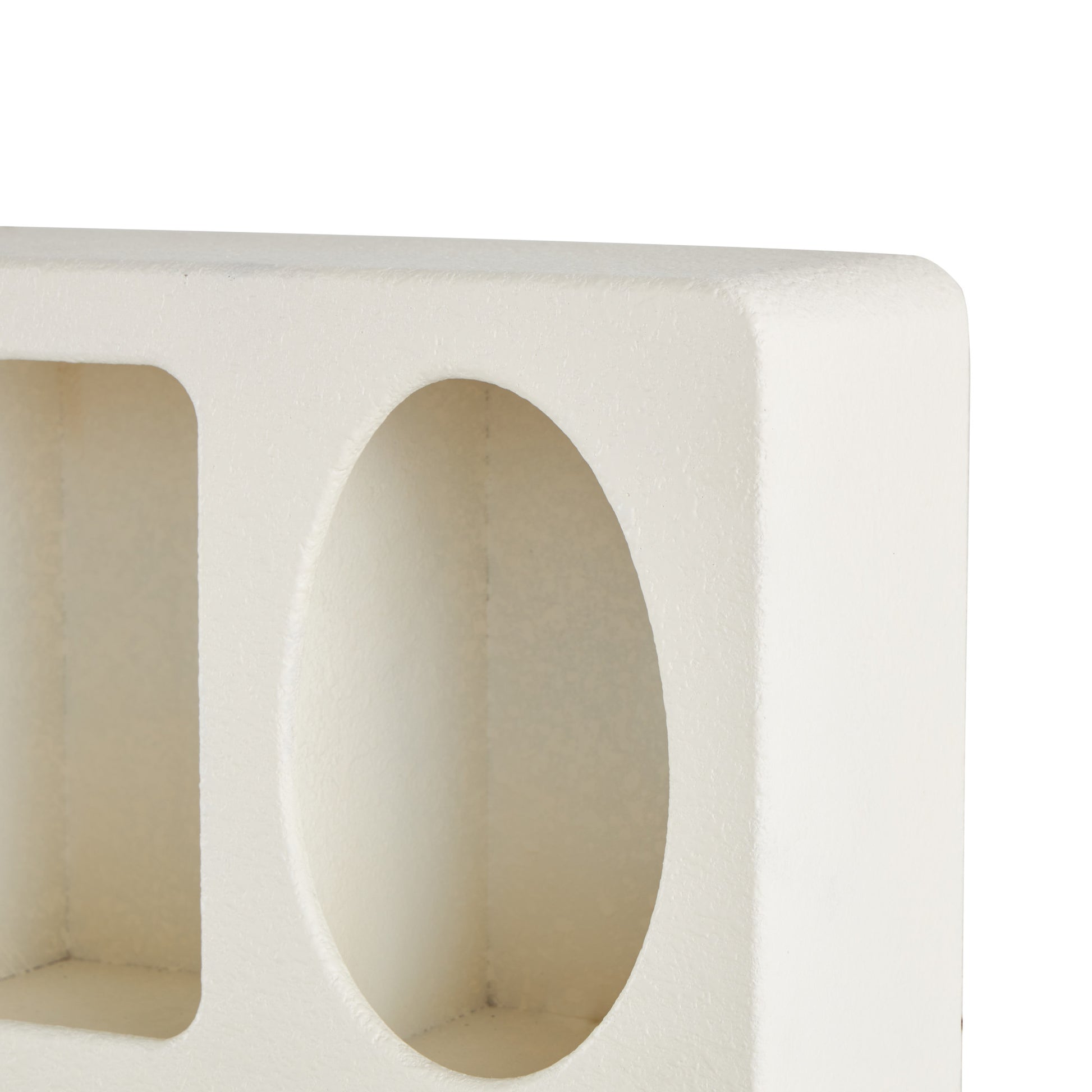 Geometric Wooden 4 Cubby Room Wall Shelf with Rounded Block Shapes