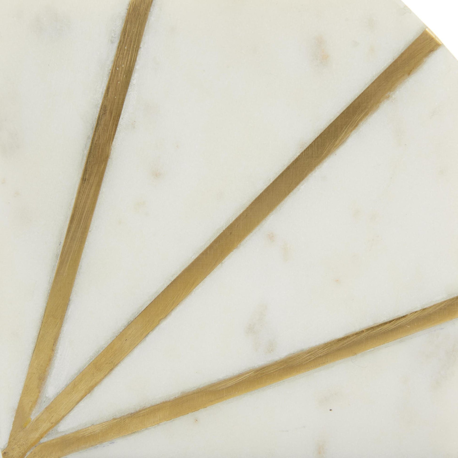 CosmoLiving by Cosmopolitan Set of 2 Geometric White Marble 8 lbs Decorative Bookends with Gold Inlay