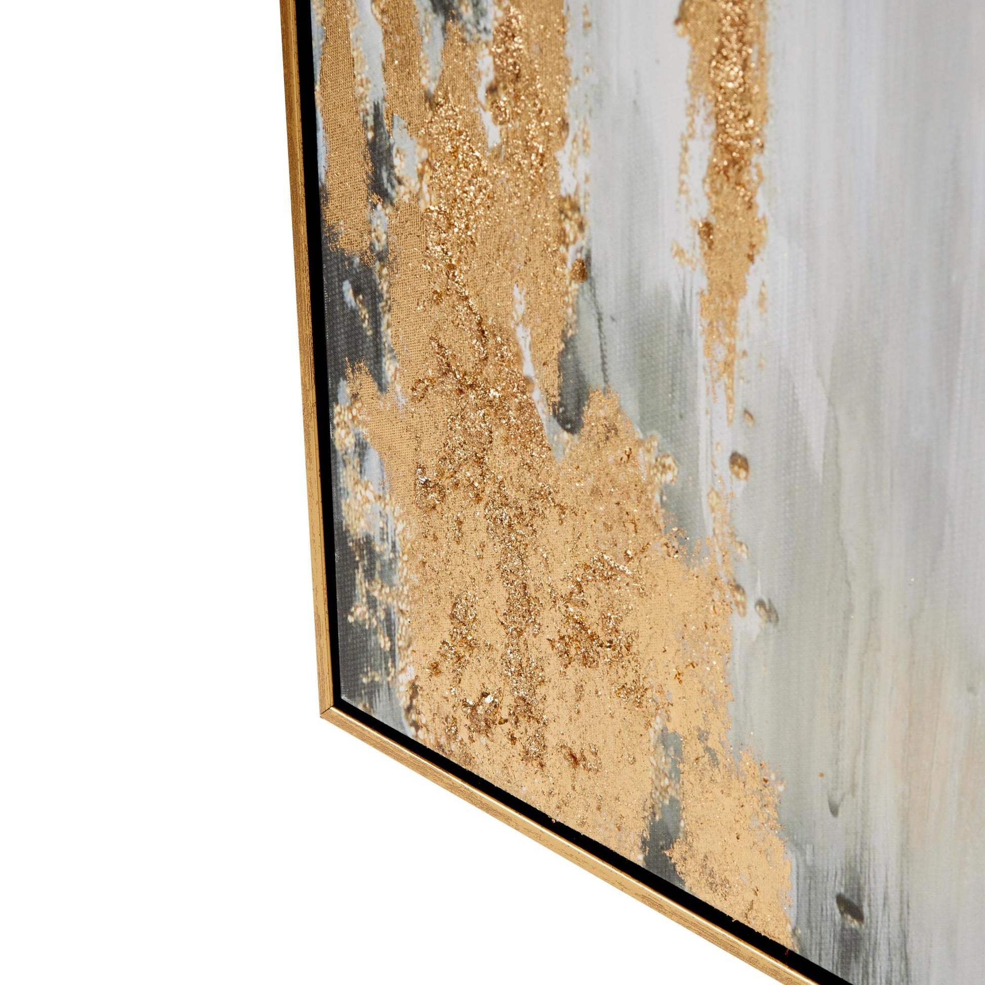Dancer Gold Canvas Ballet Living Room Framed Wall Art with Black and Gold Foil Accents