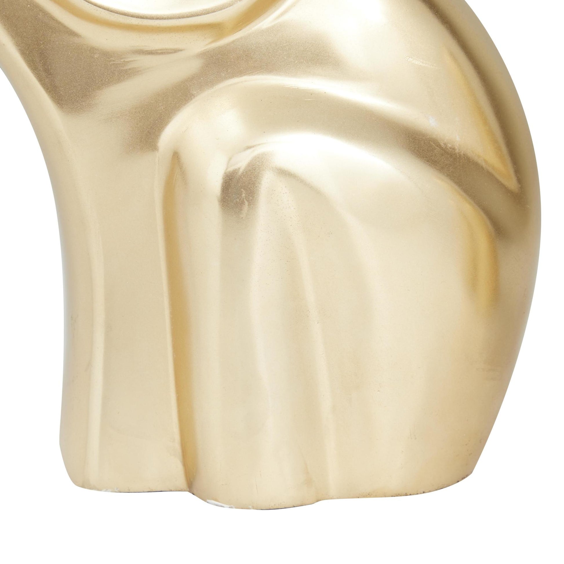 Set of 3 Elephant Gold Aluminum Metal Decorative Sculpture