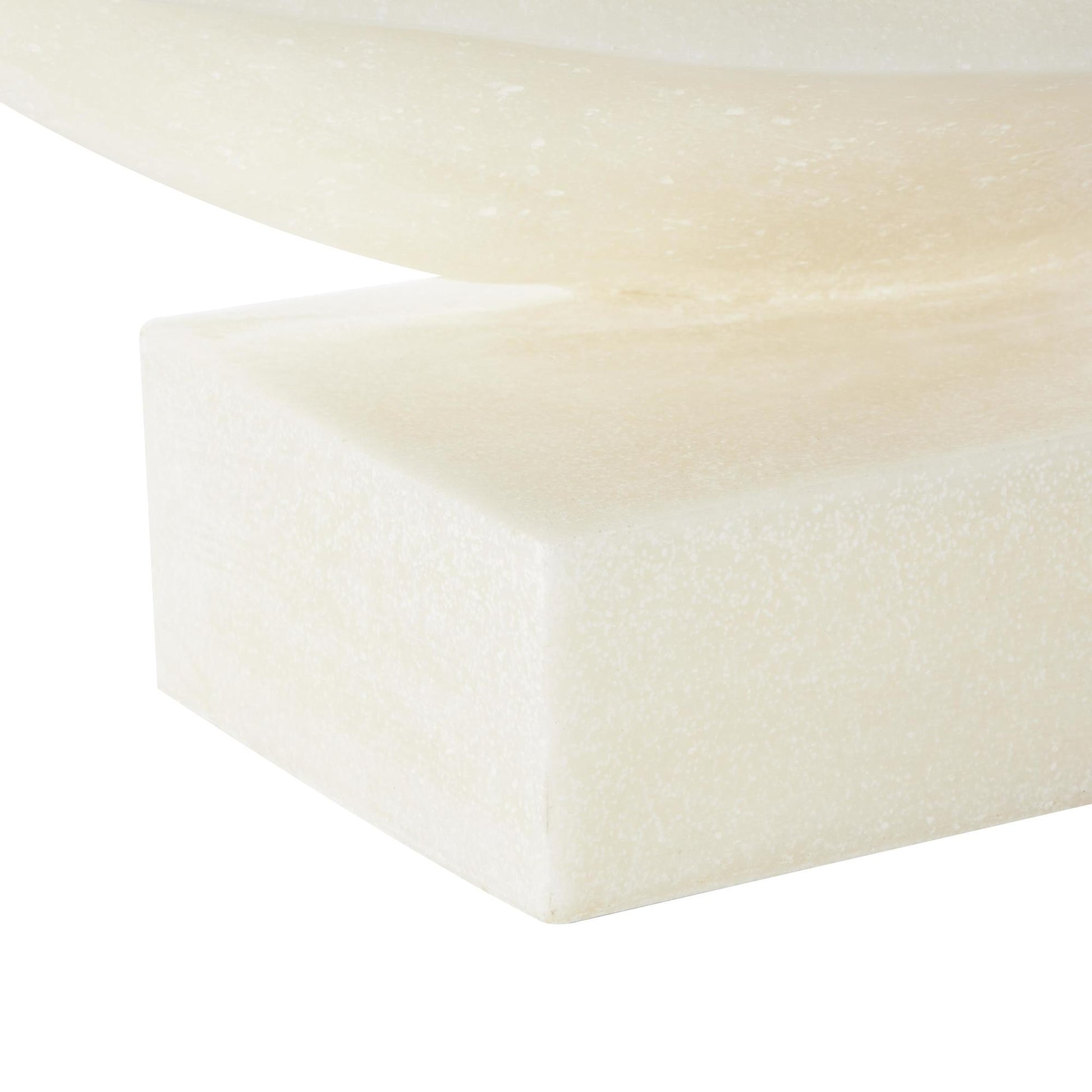 Abstract White Polystone Twisted Wave Decorative Sculpture with Elevated Base