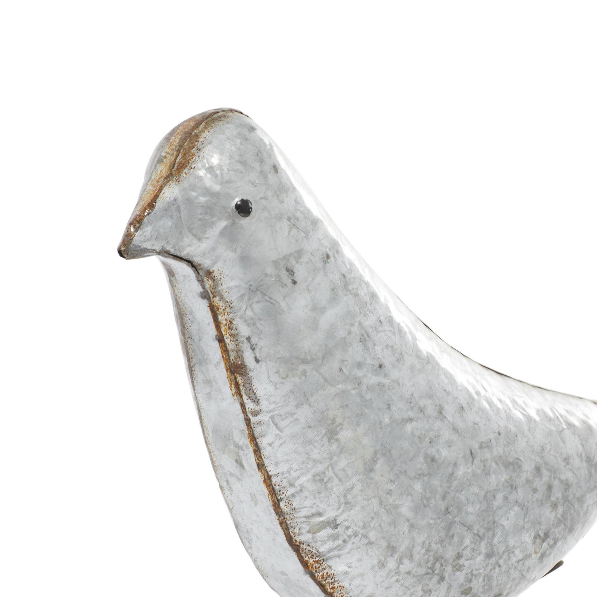 Set of 2 Bird Gray Metal Decorative Sculpture